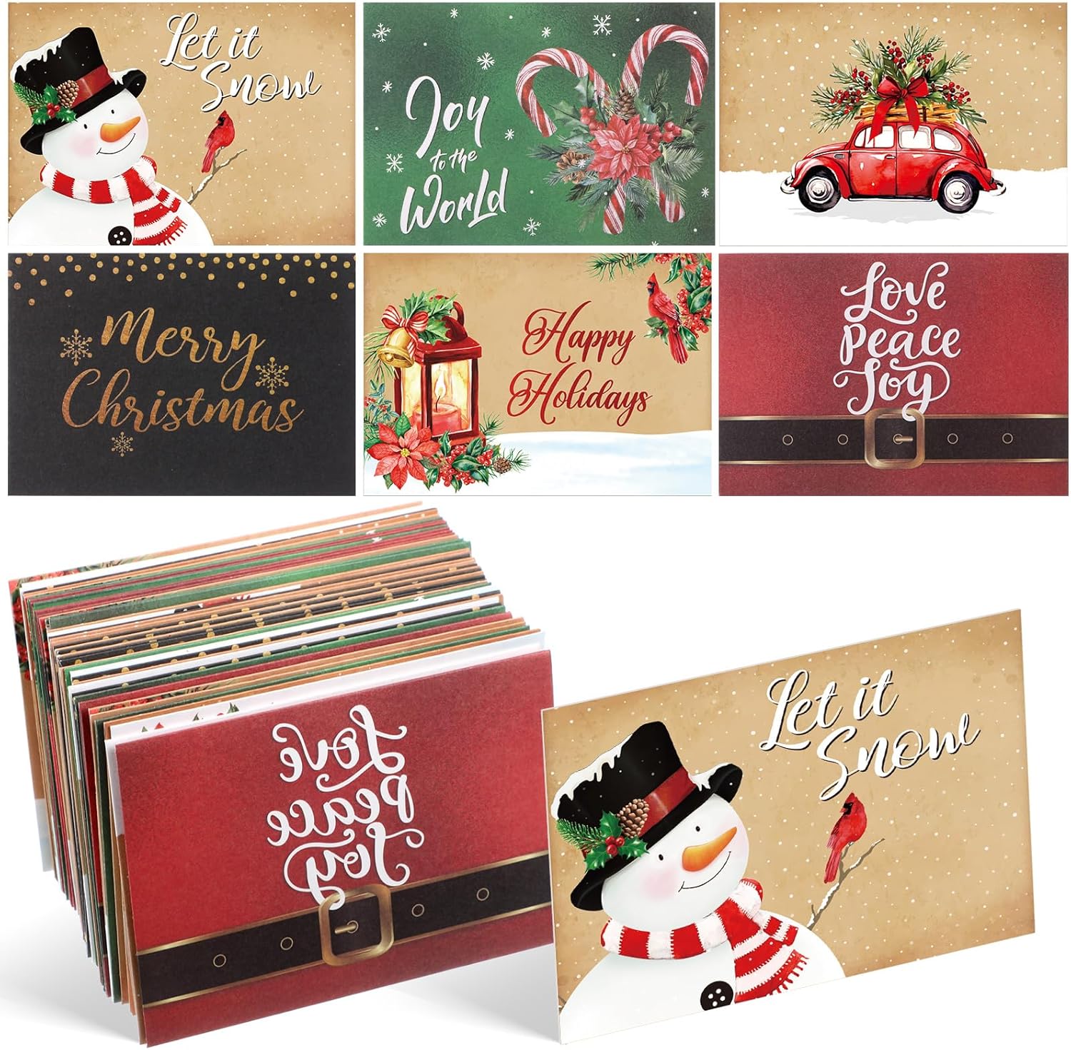 Zhanmai 48 Pcs Retro Christmas Envelopes Gift Card Holders