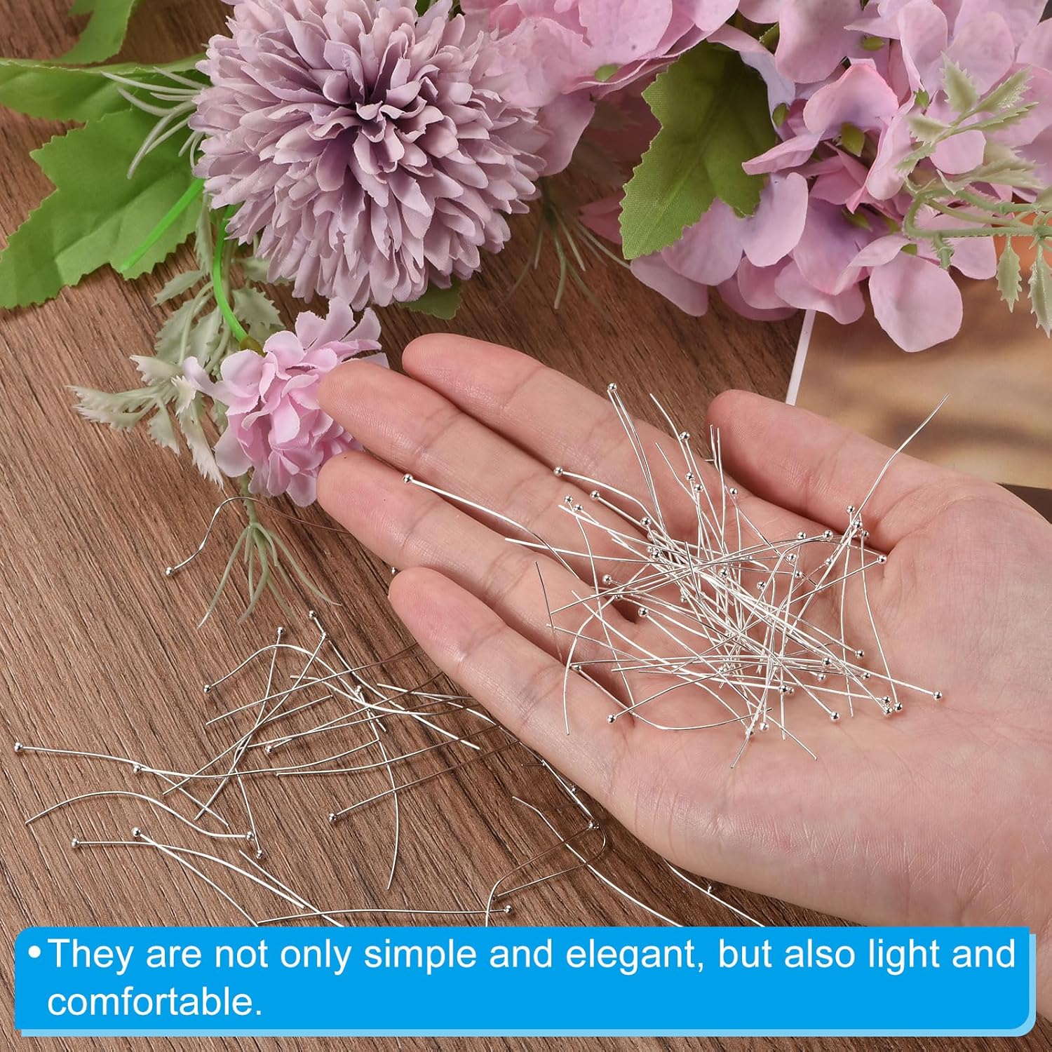 PATIKIL 100Pcs White Brass Head Pins for Jewelry Making