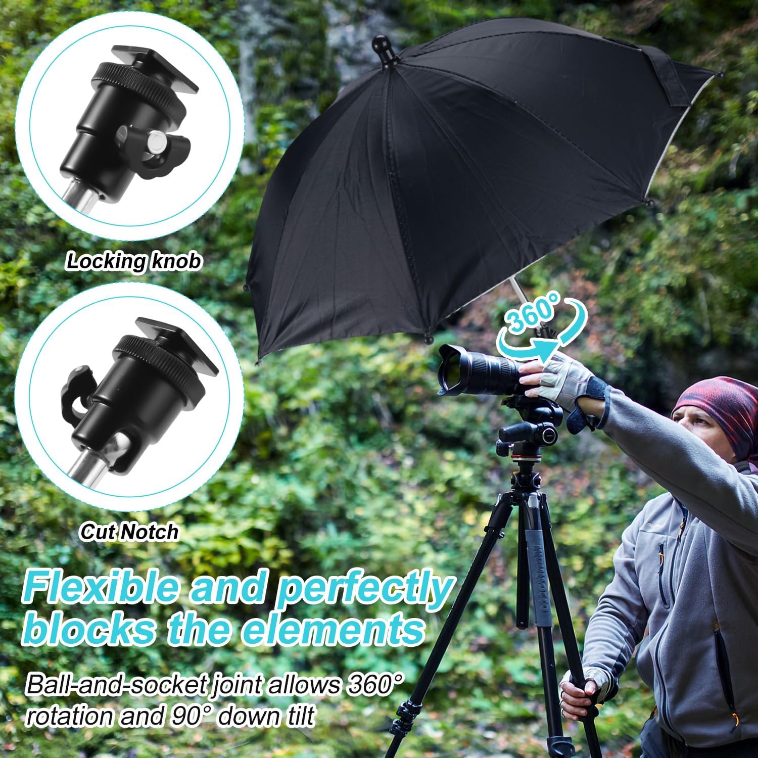 Camera Hot Shoe Umbrella for Canon Nikon DSLR Mirrorless