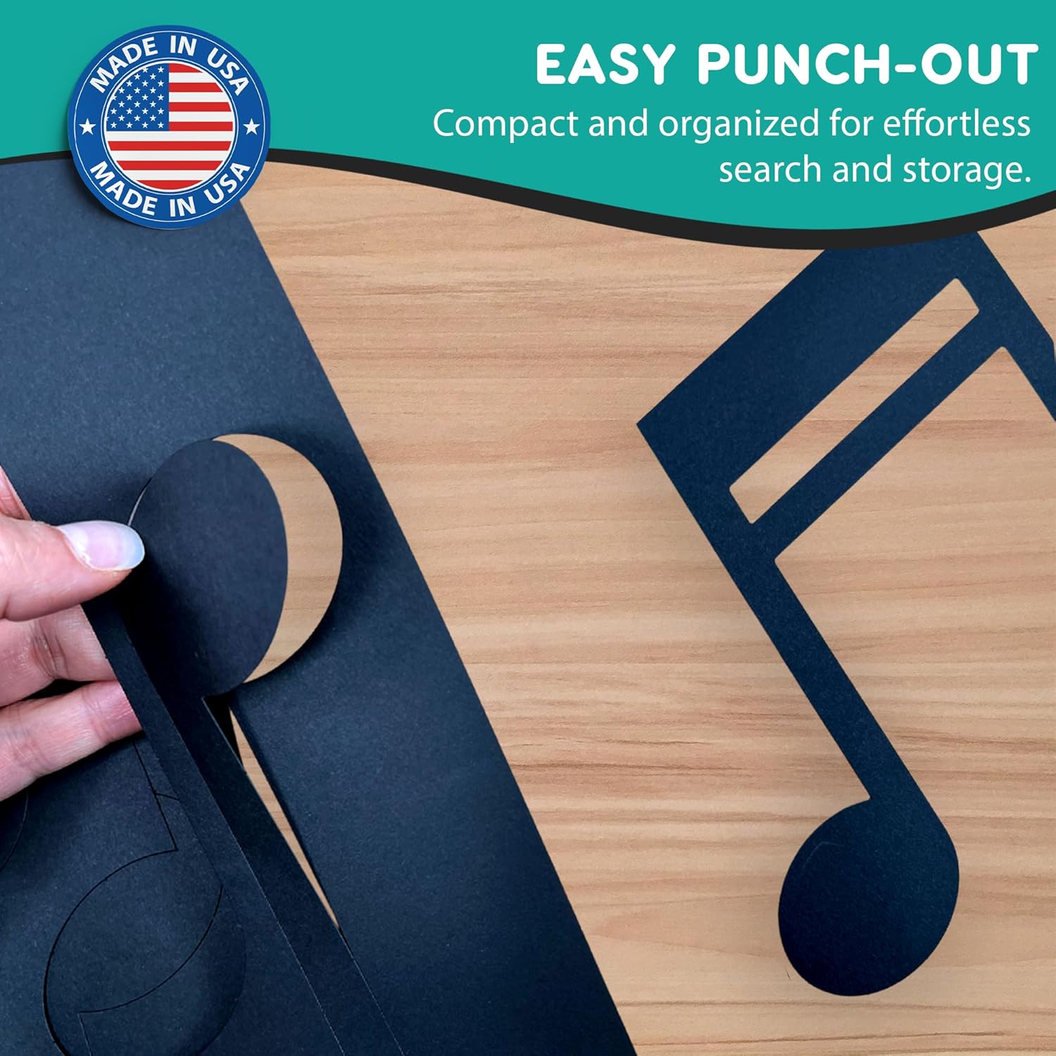 70 pcs Black Music Note Cutouts for Musical Decor