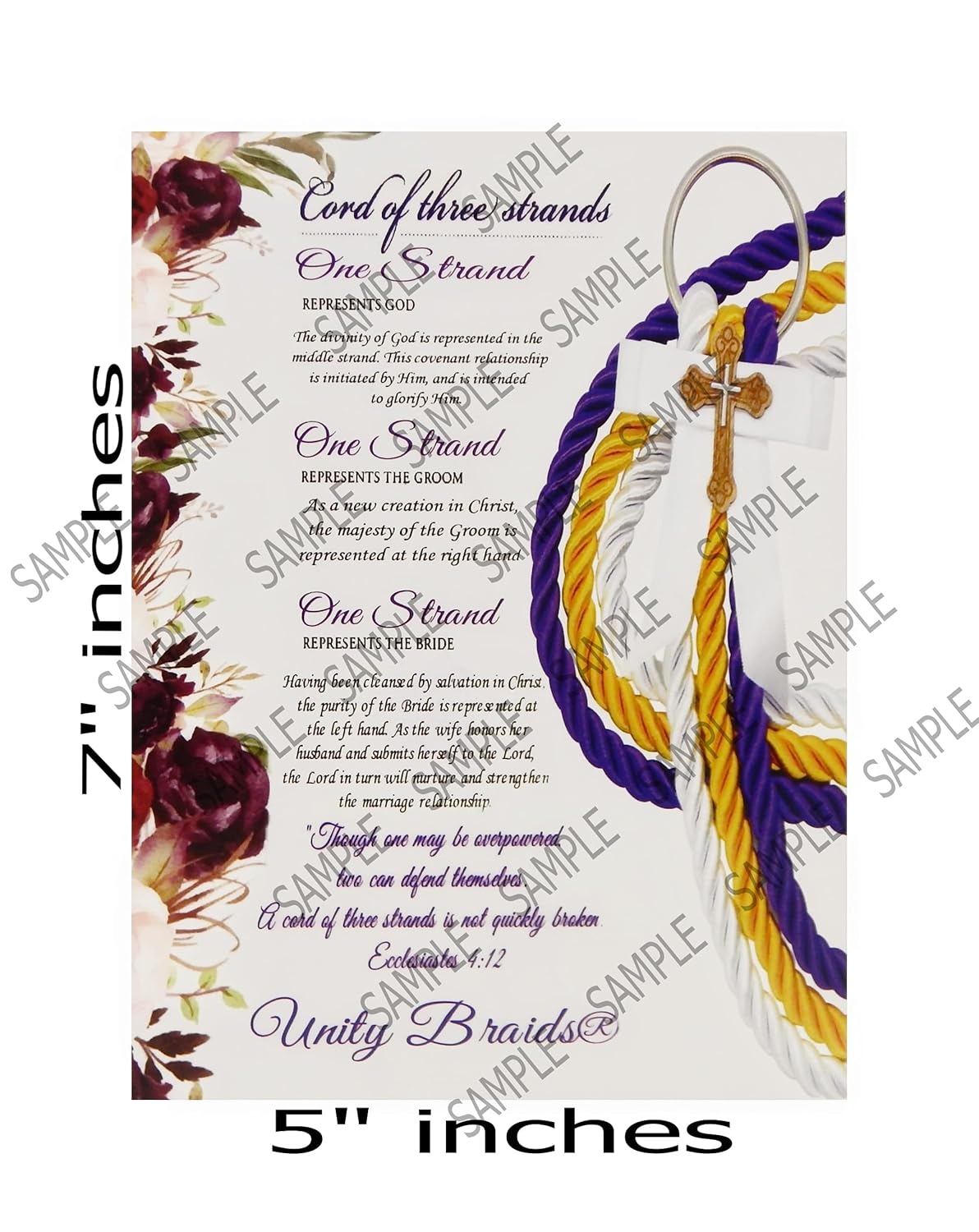 Unity Braids Wedding Explanation Cards Pack of 25
