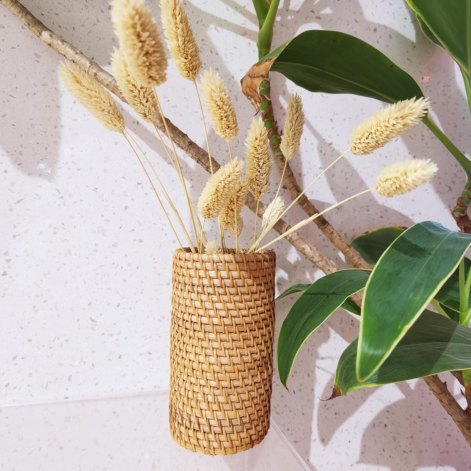Handmade High Wall Rattan Pen Cup Holder