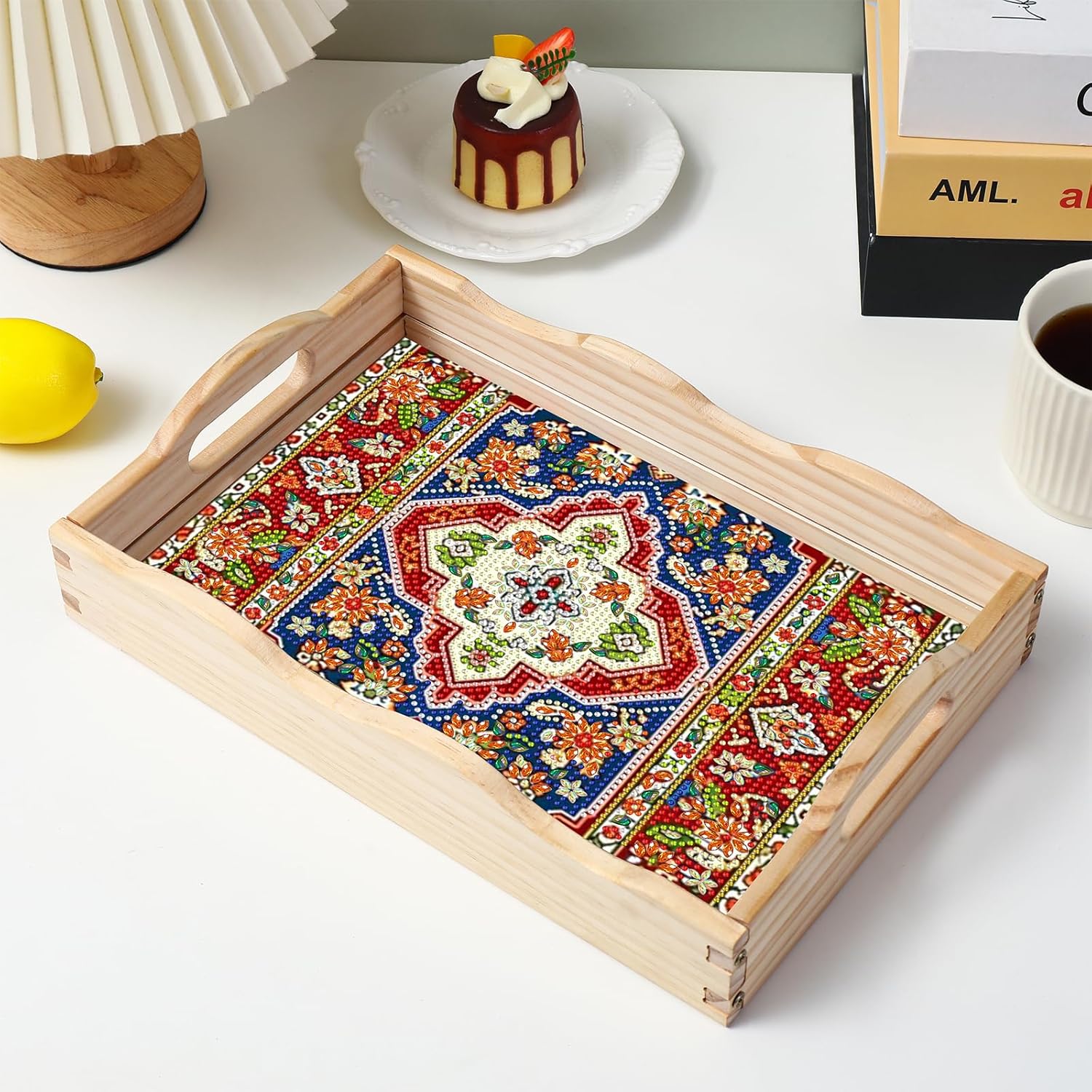 Diamond Art Kit for Adult Wooden Serving Tray with Handles 78x118 Inches