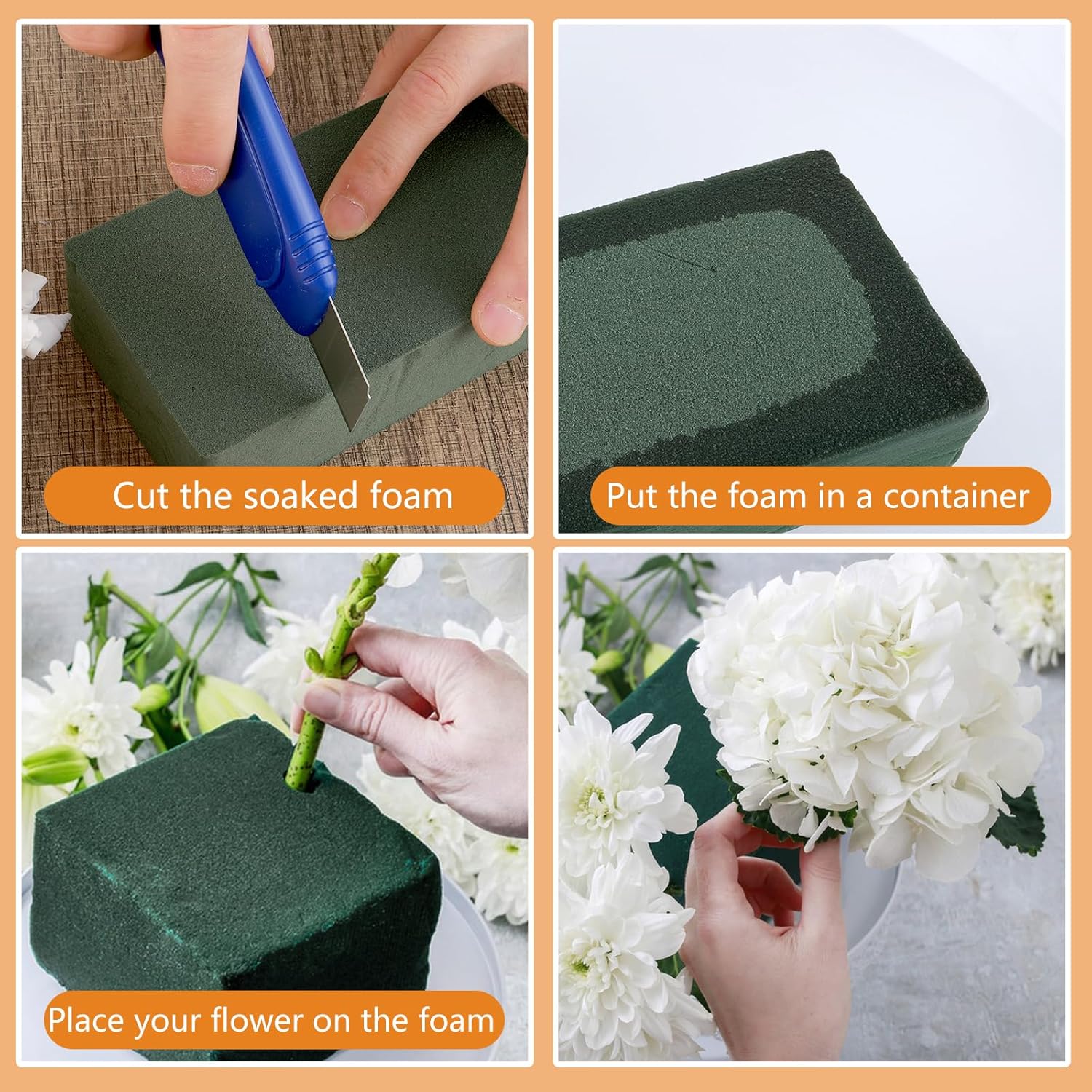 3PCS Floral Foam Blocks for Fresh and Artificial Flower Arrangements