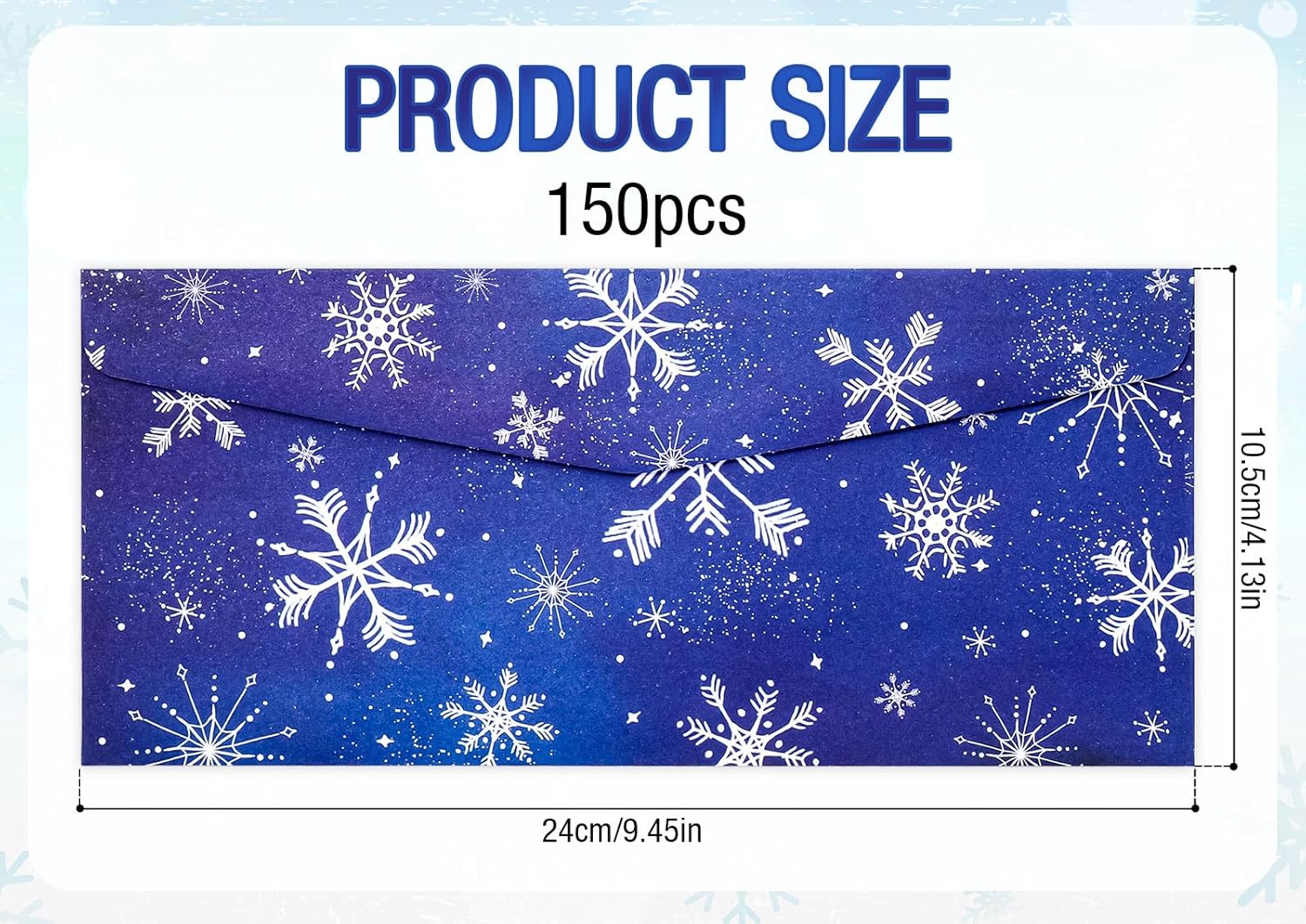 Whaline 150Pcs Christmas Money Envelope Blue White Snowflake