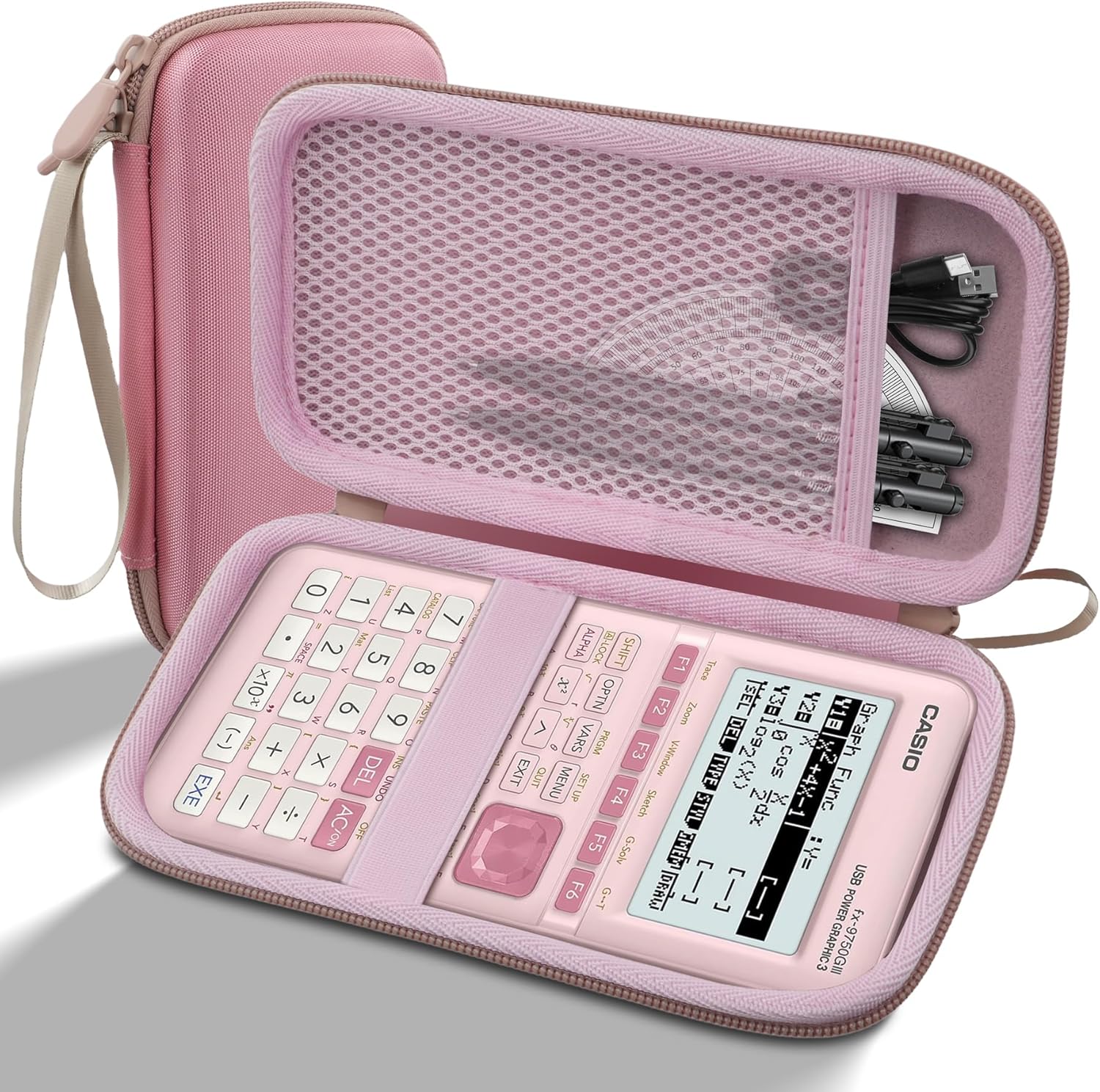 co2CREA Hard Case for Casio fx-9750GIII Graphing Calculators - Pink