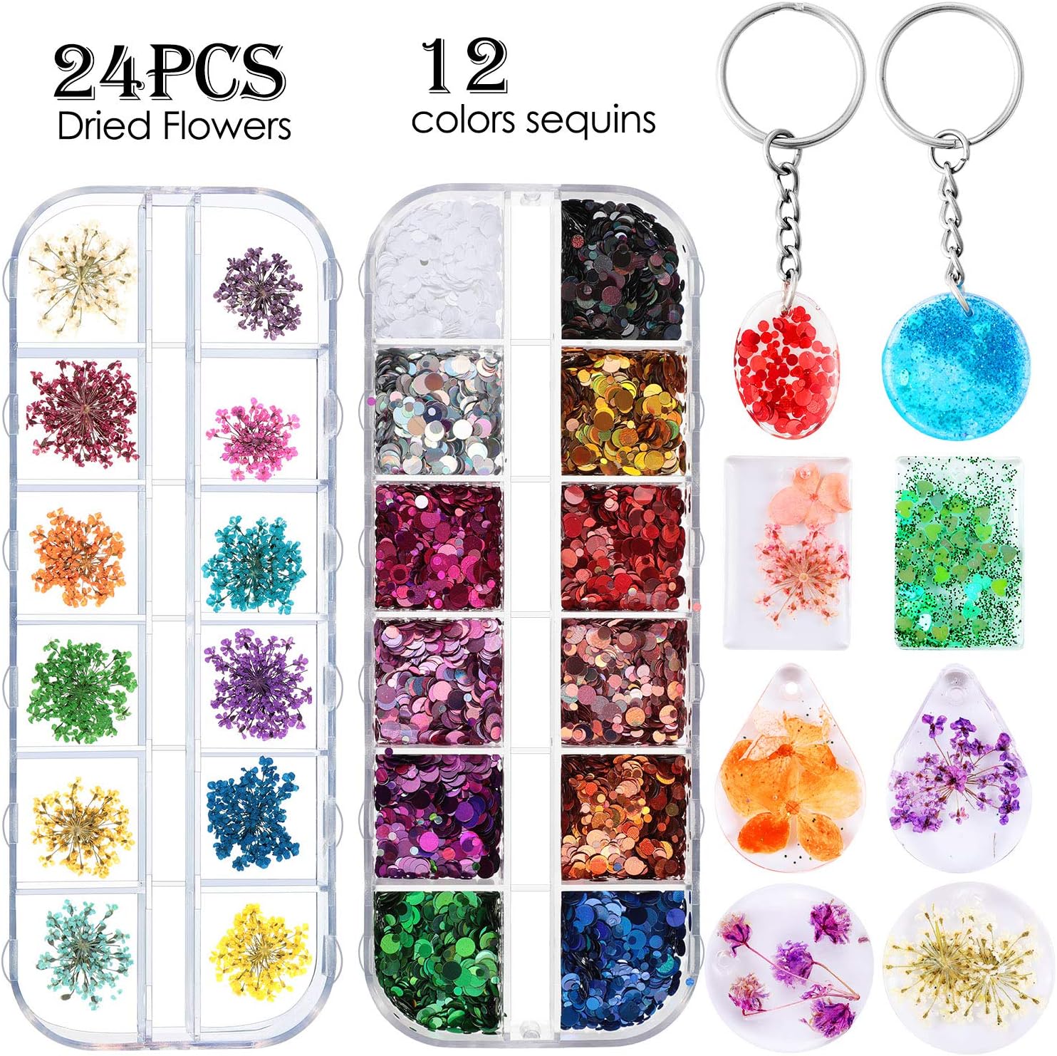 WILLBOND 67 Piece Resin Keychain Mold Set