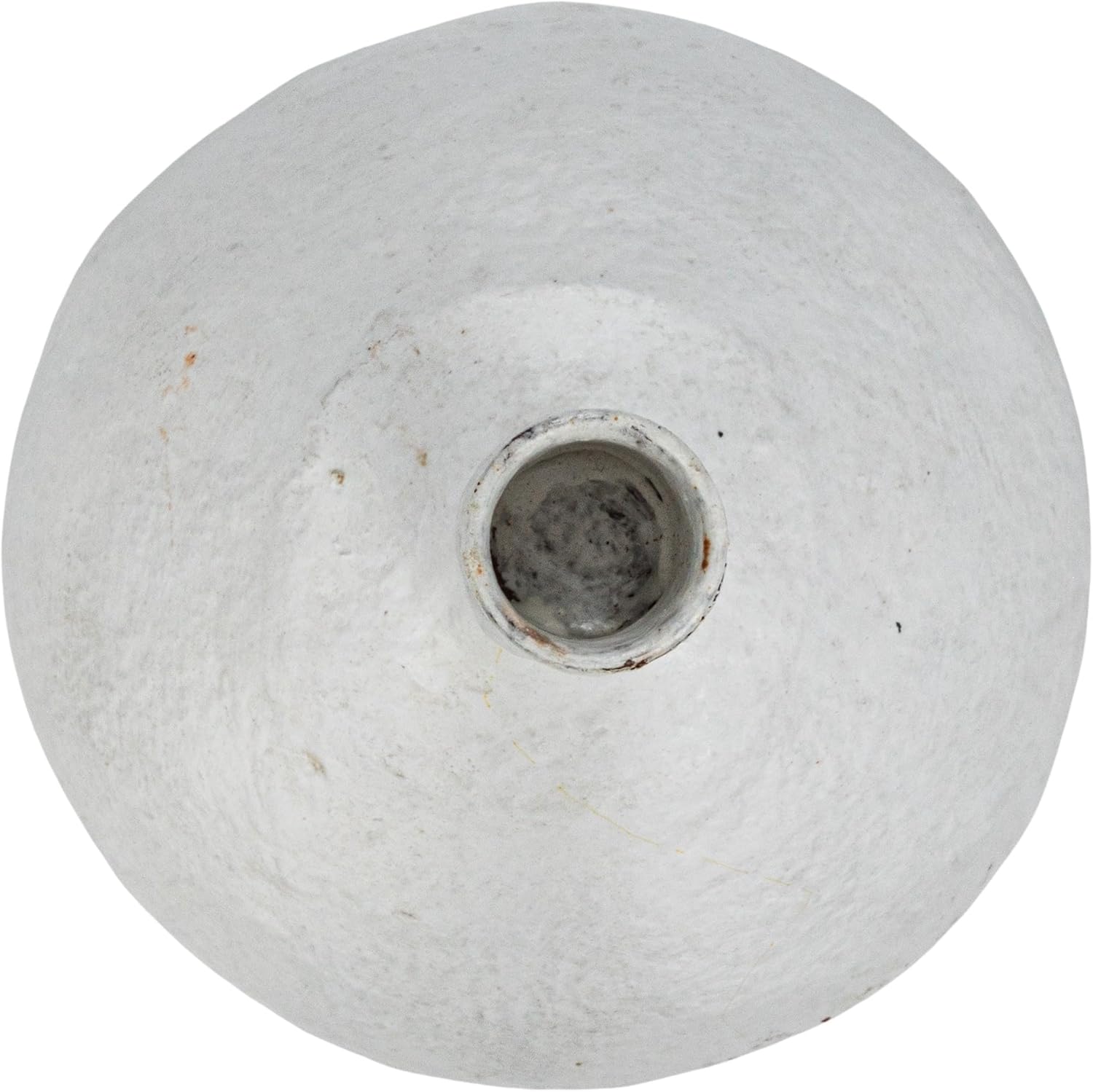 Creative Co-Op Paper Mache Taper Holder with Tall Neck and Whitewashed Finish