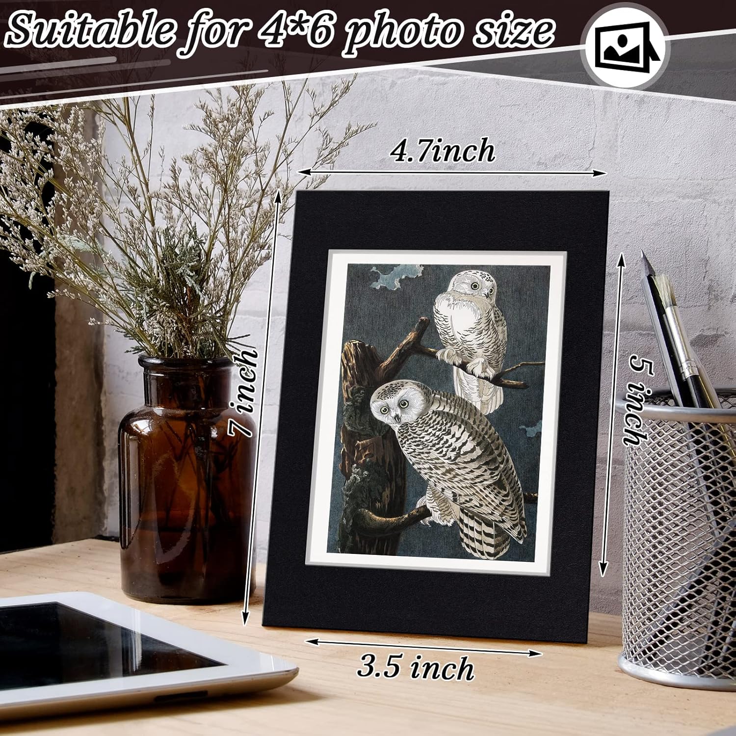 Juexica 100 Piece 4x6 Standing Photo Frames with Easel Stand Black