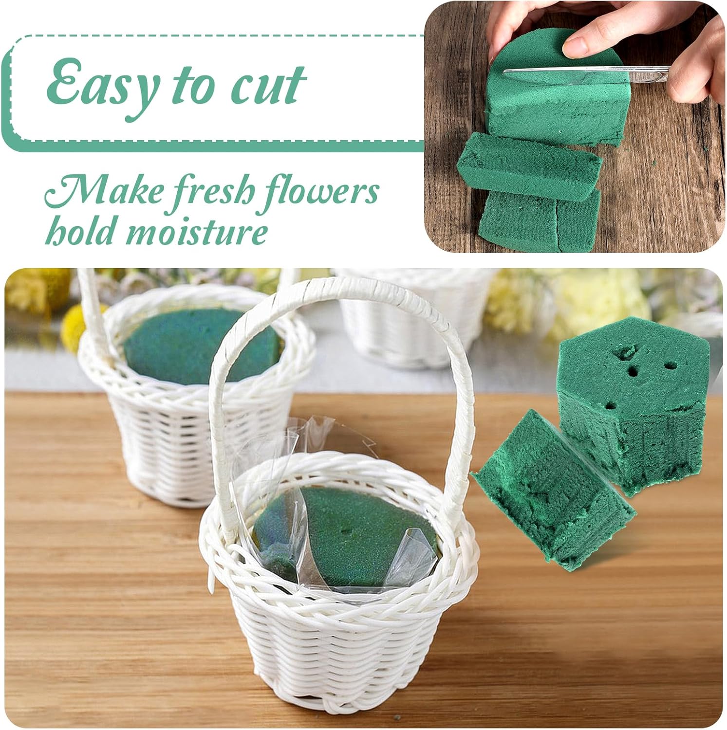 4Pcs Round Floral Foam Blocks for Flower Arrangements