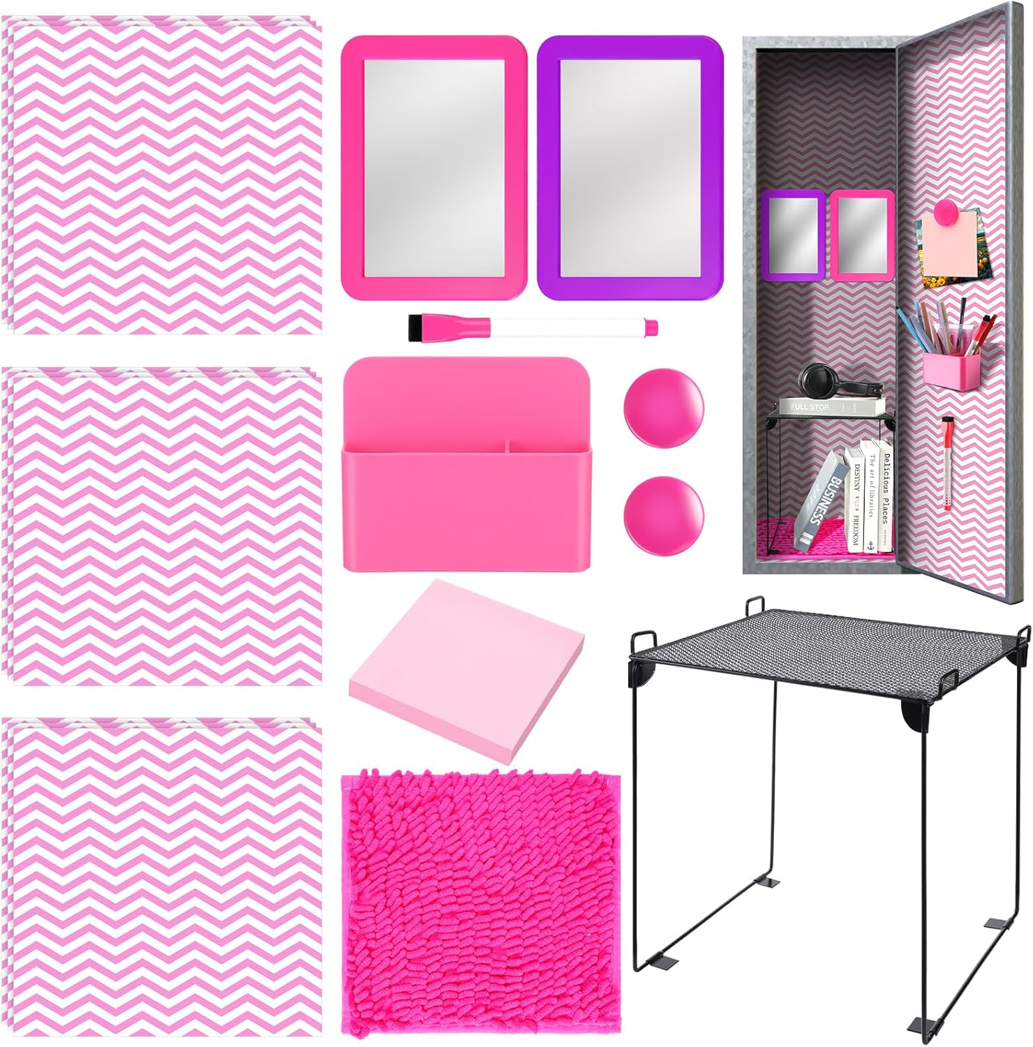Colarr 17 Pcs Locker Organizer and Decor Kit