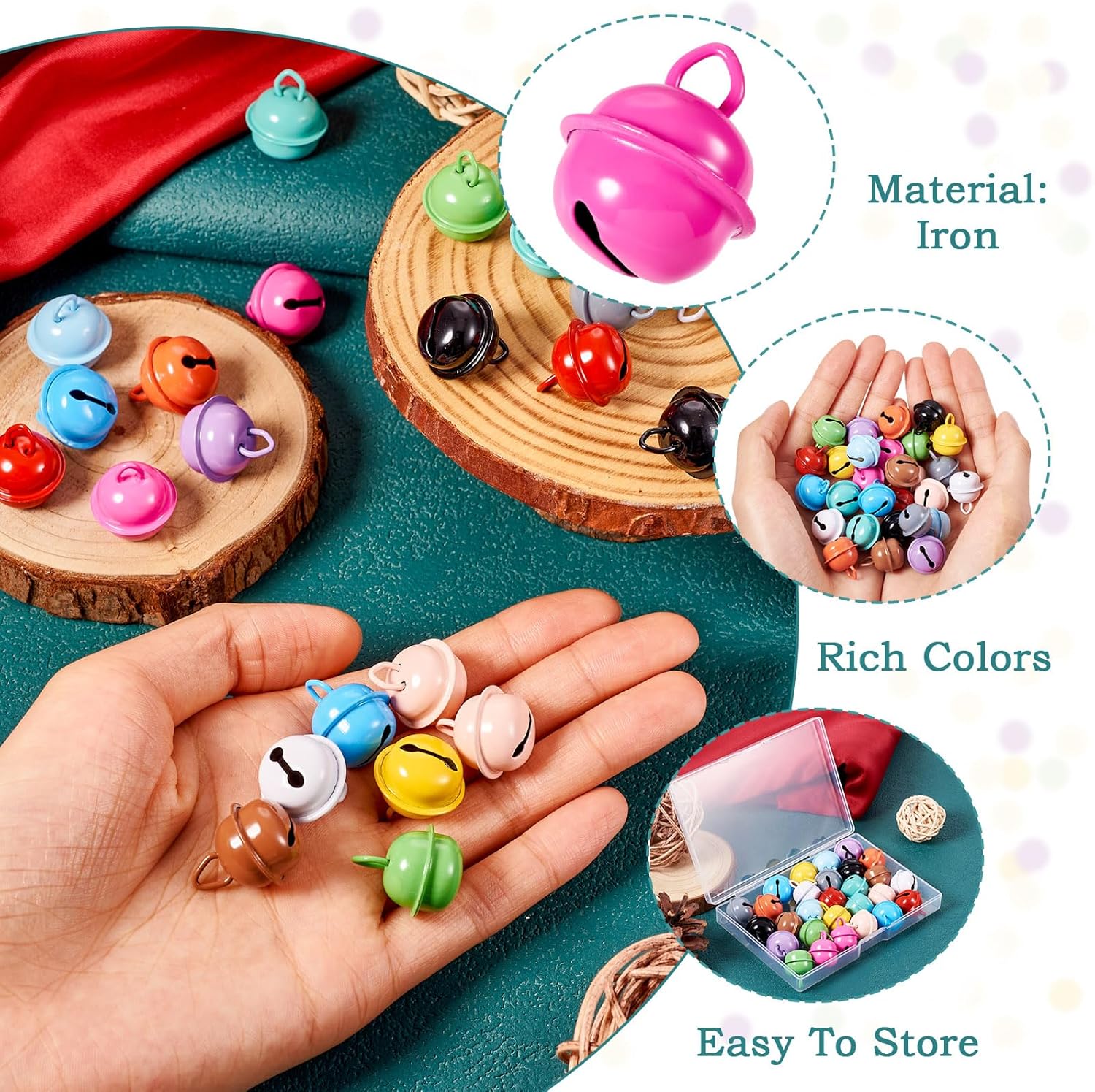 Craftdady 28Pcs Colorful Iron Bell Charms