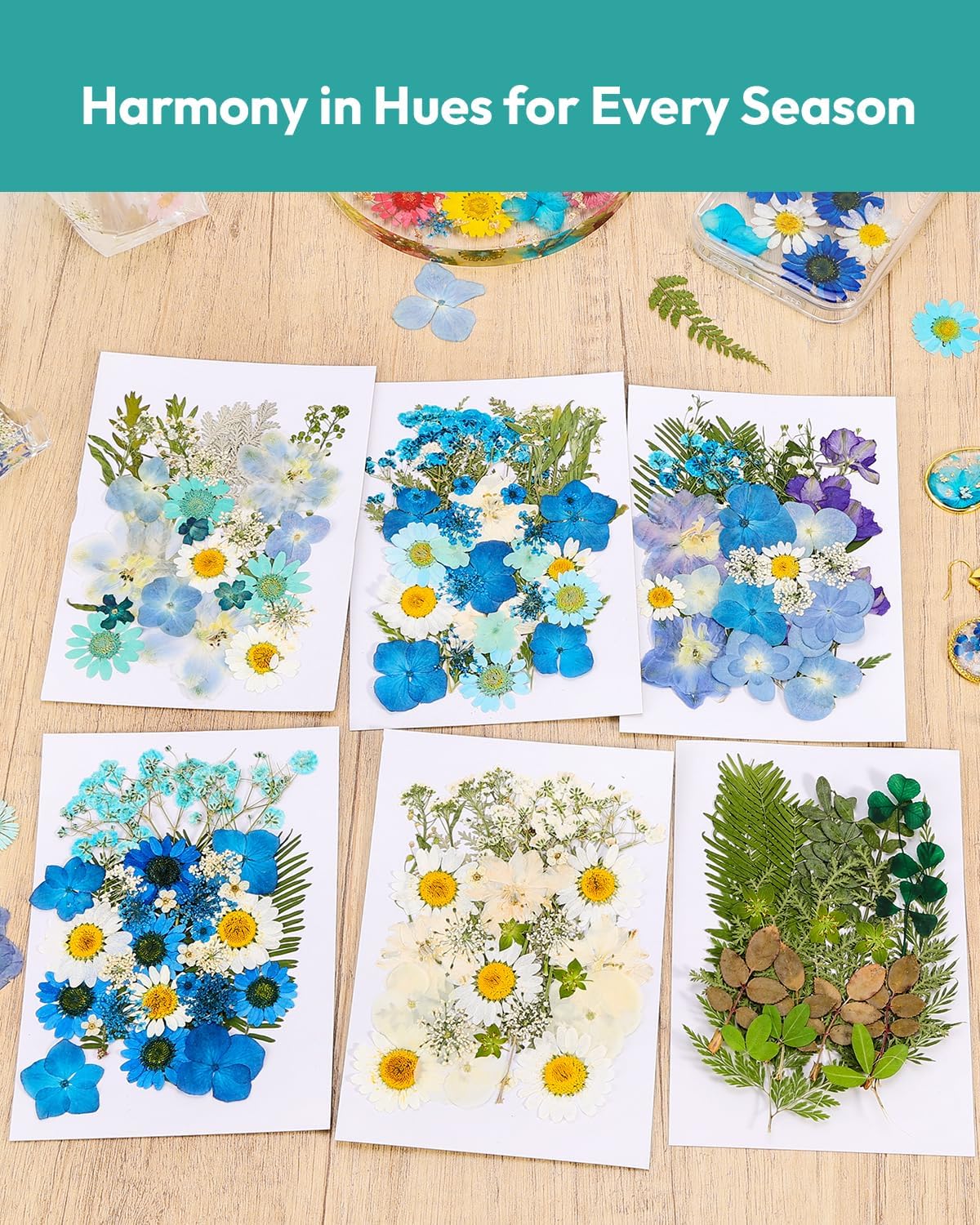 174 Pcs Dried Flowers Pressed for Crafts