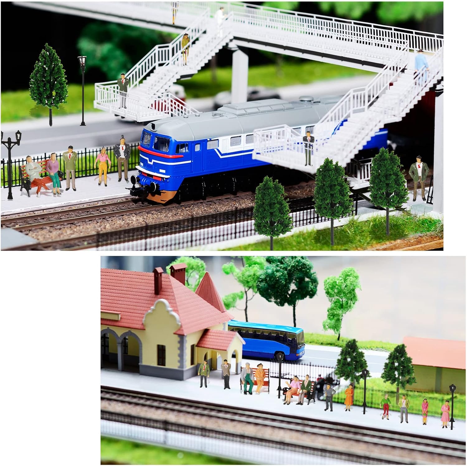 Sratte 55 Pcs Model Trains Scene Set Figures Accessories