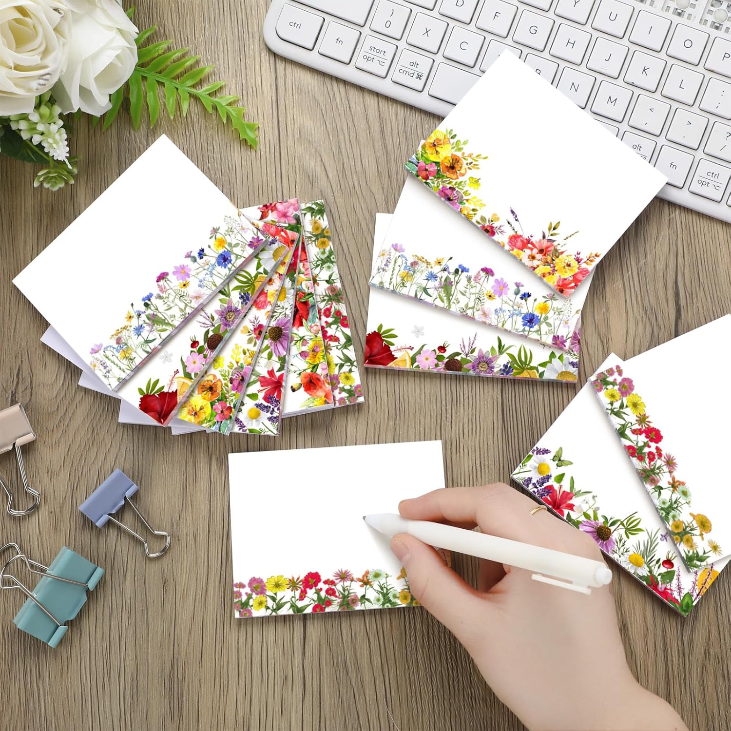 Janlaugh 12 Pads Wildflower Sticky Notes for Journaling and Gift Giving