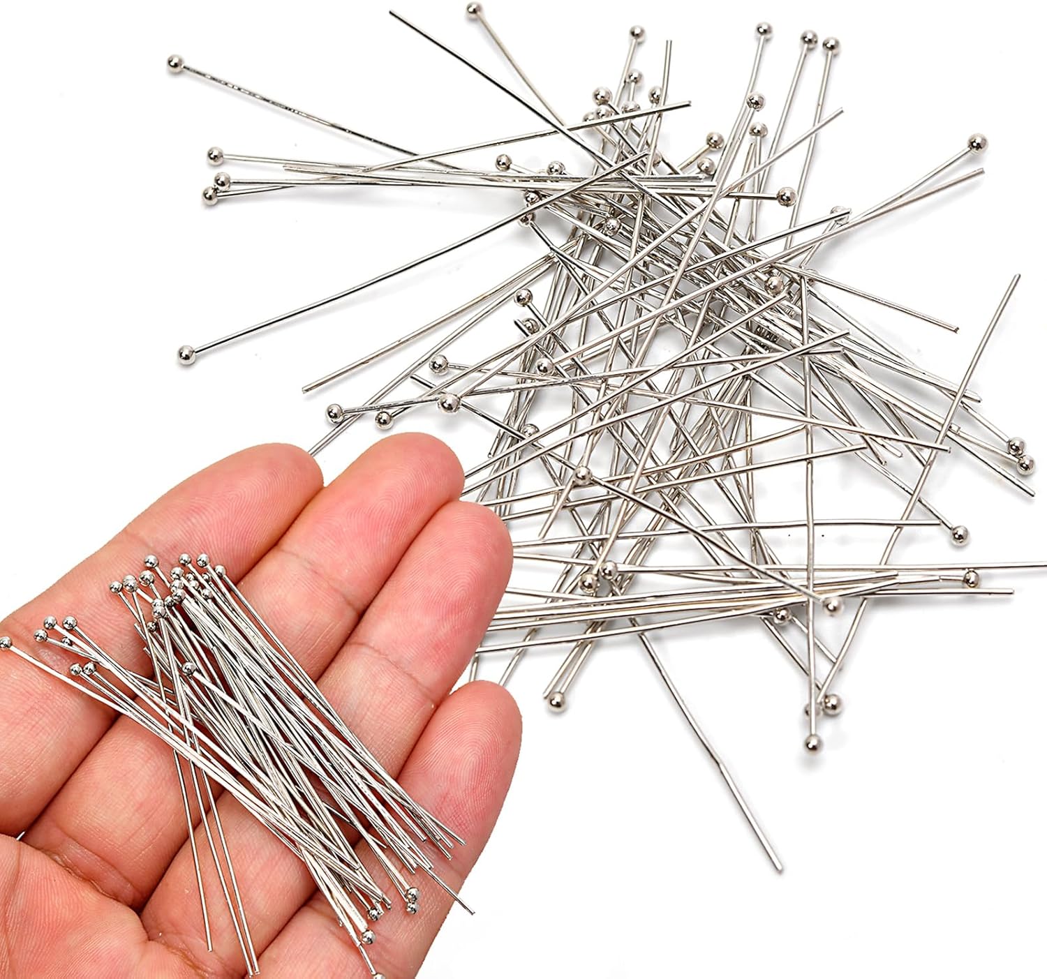 150pcs Silver Filled Ball Pins for DIY Jewelry Making