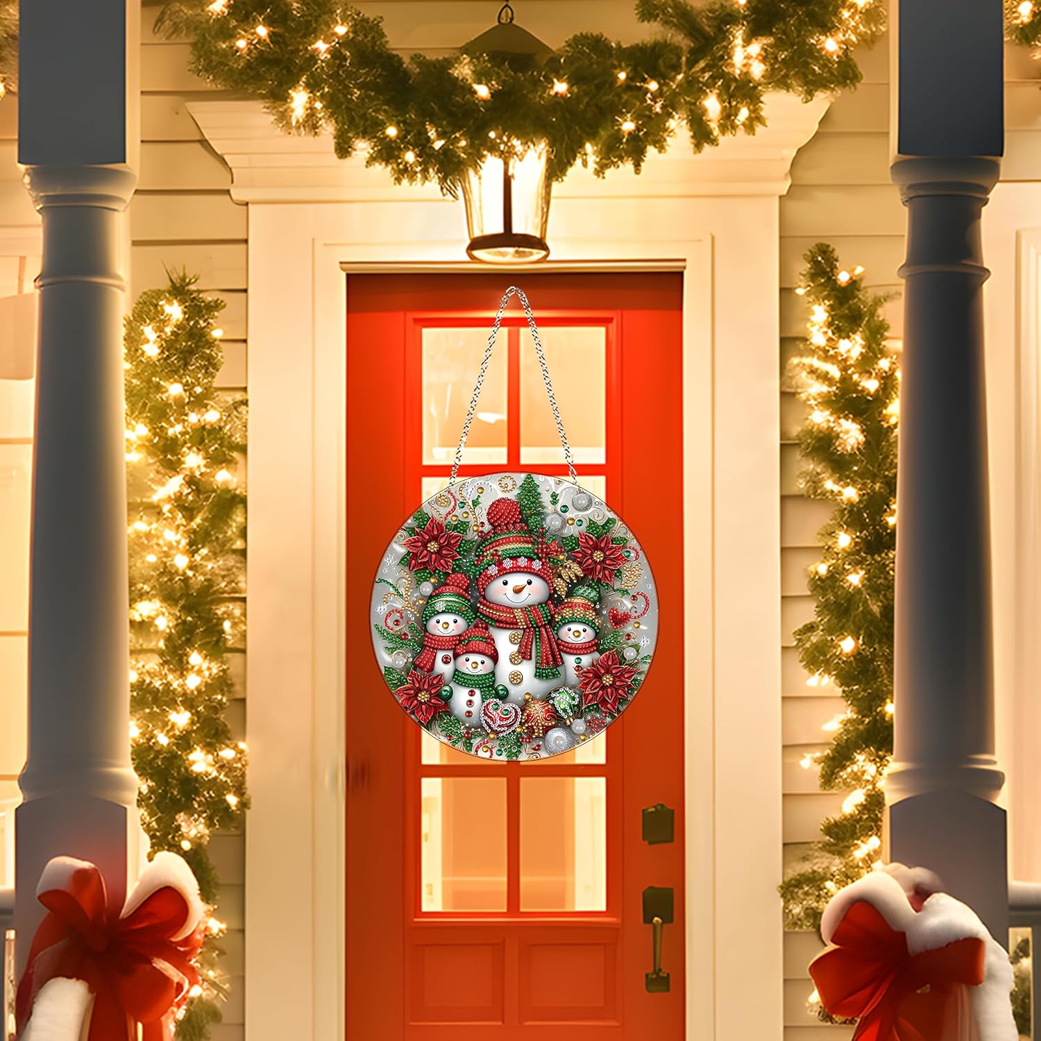 DIY Christmas Diamond Art Snowman Wreath Kit