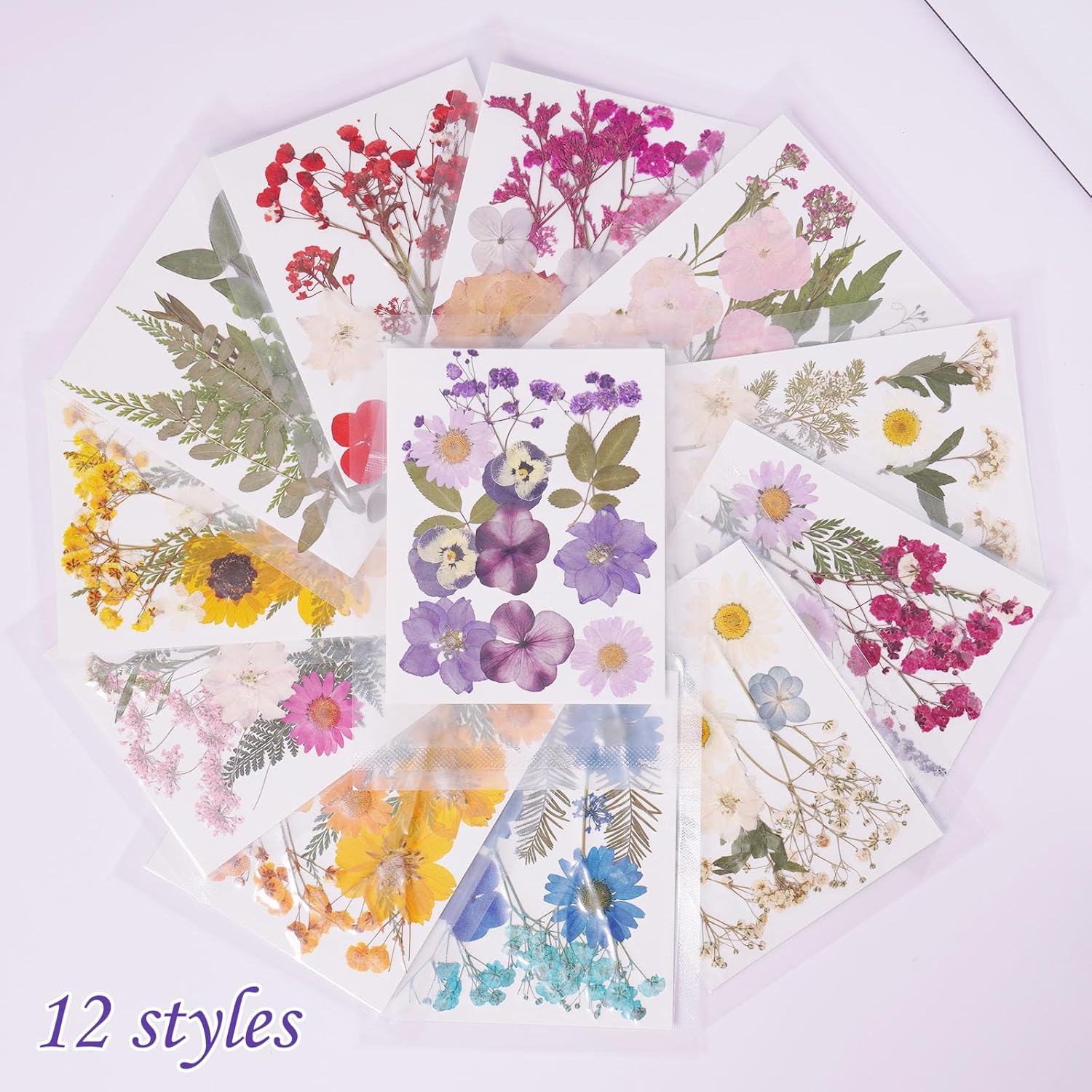 12 Packs Real Dried Flowers for Crafts and Decor