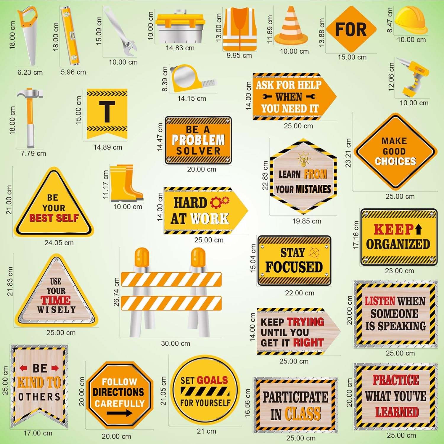 Outus 47 Pcs Construction Bulletin Board Set