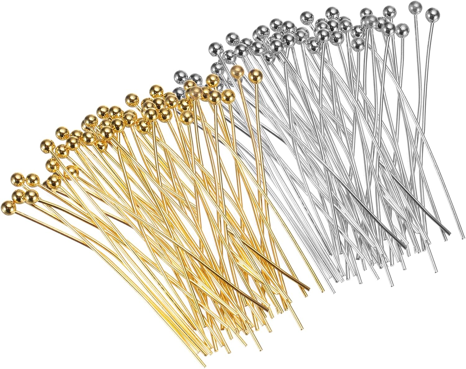 MECCANIXITY 200Pcs Brass Ball Head Pins for Jewelry Making