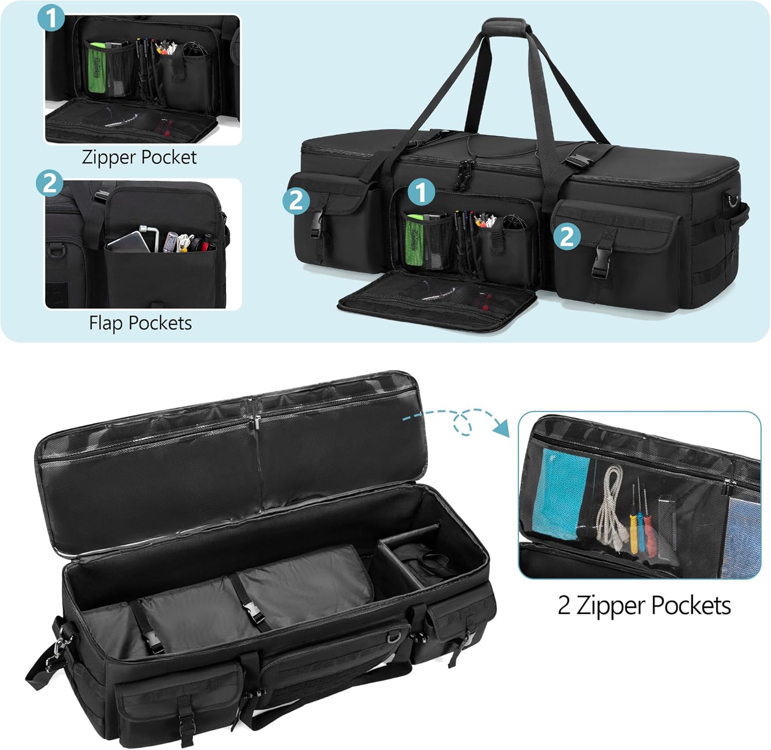 HODRANT 40 Inch Telescope Travel Bag with Soft Pads and Fixed Buckles