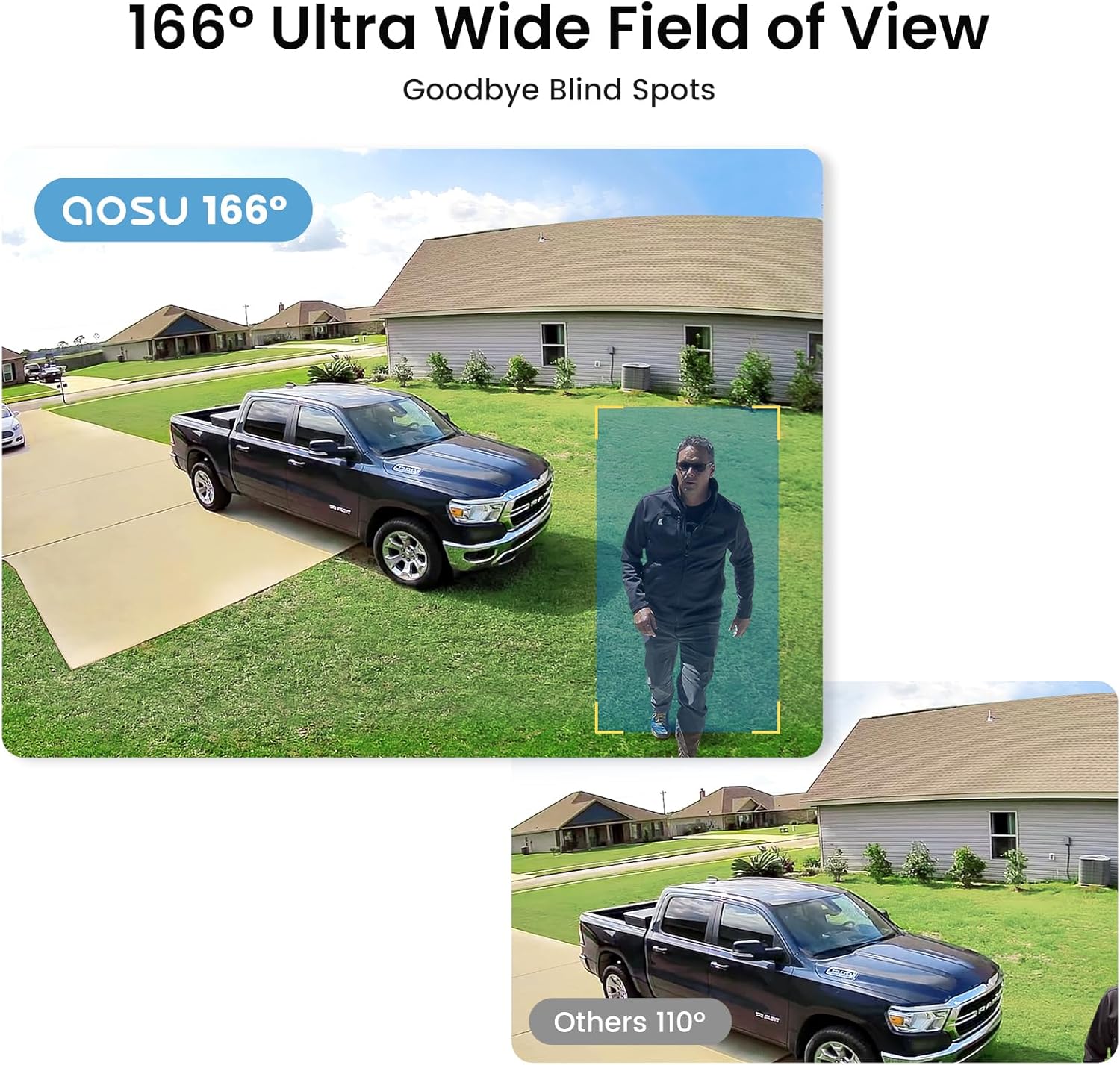 AOSU 4-Camera Solar Security System with 2K QHD and 32GB Storage