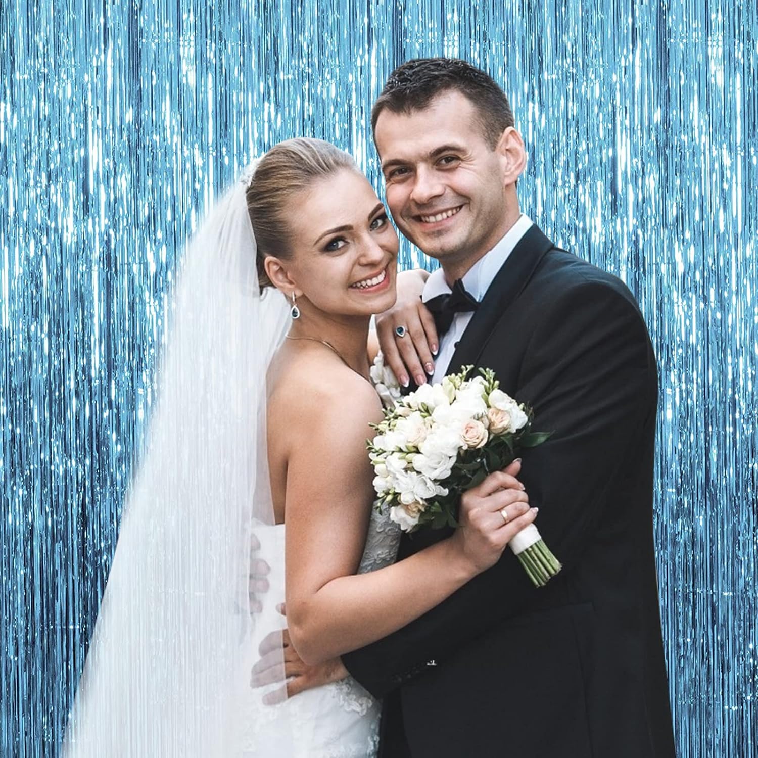 2 Pack Blue Foil Backdrop for Ocean Party Decor