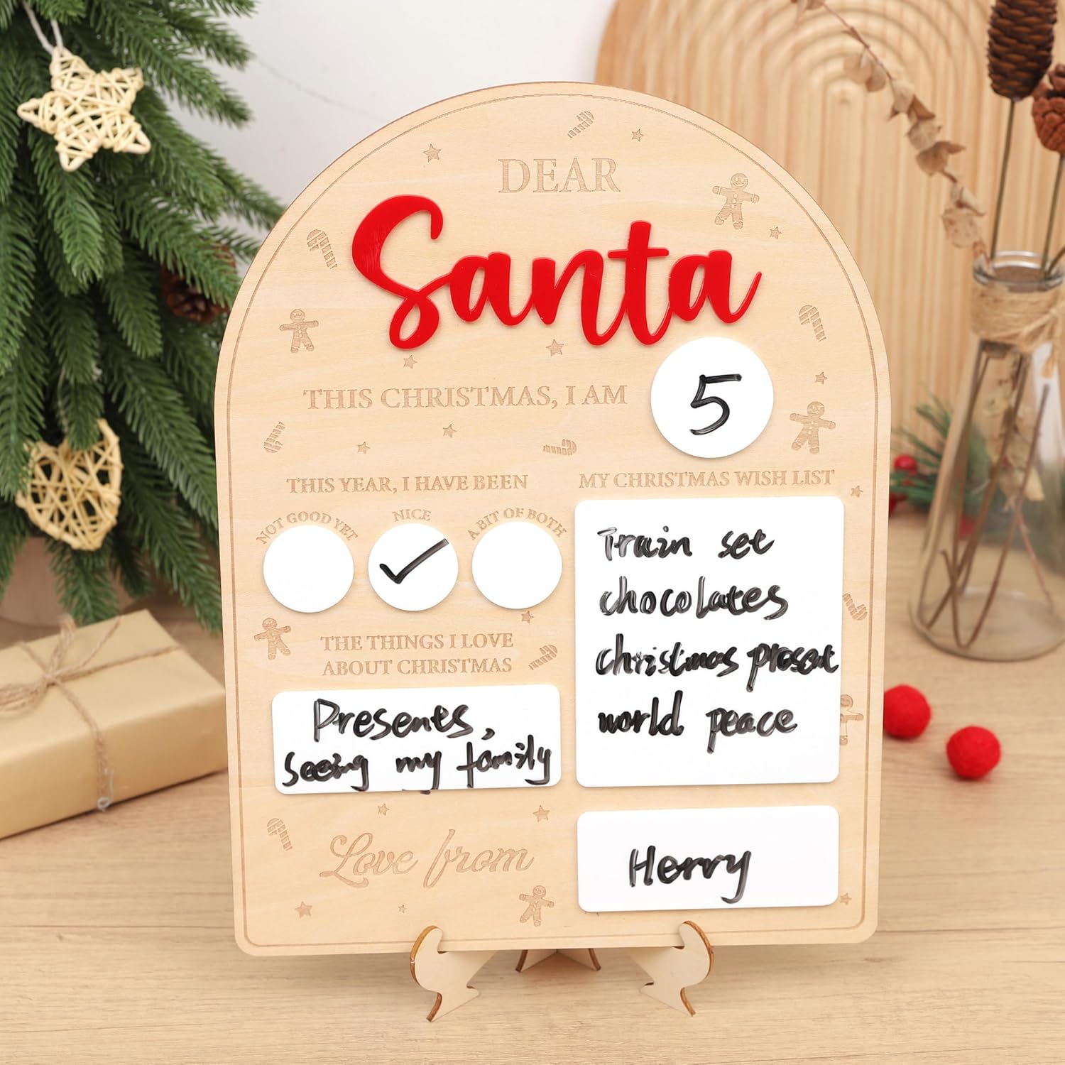 Dear Santa Letter Board - Christmas Party Photo Prop