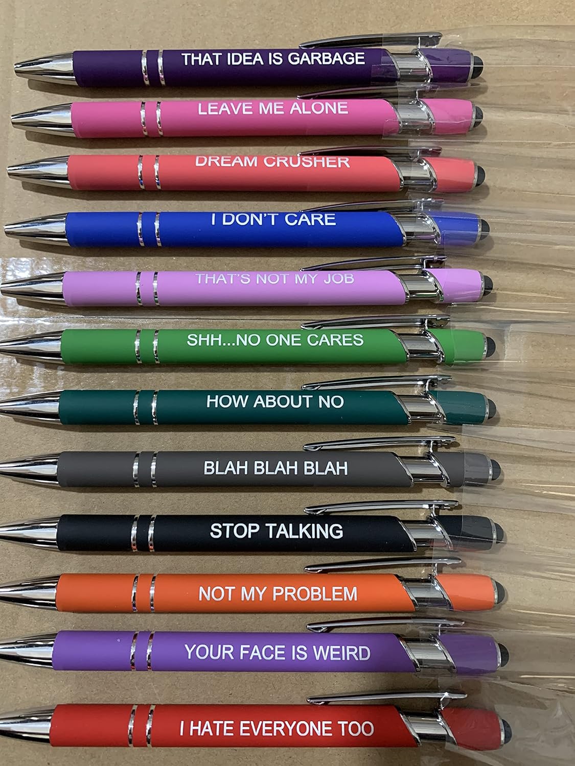 PASISIBICK 12 Funny Sarcasm Ballpoint Pens Set