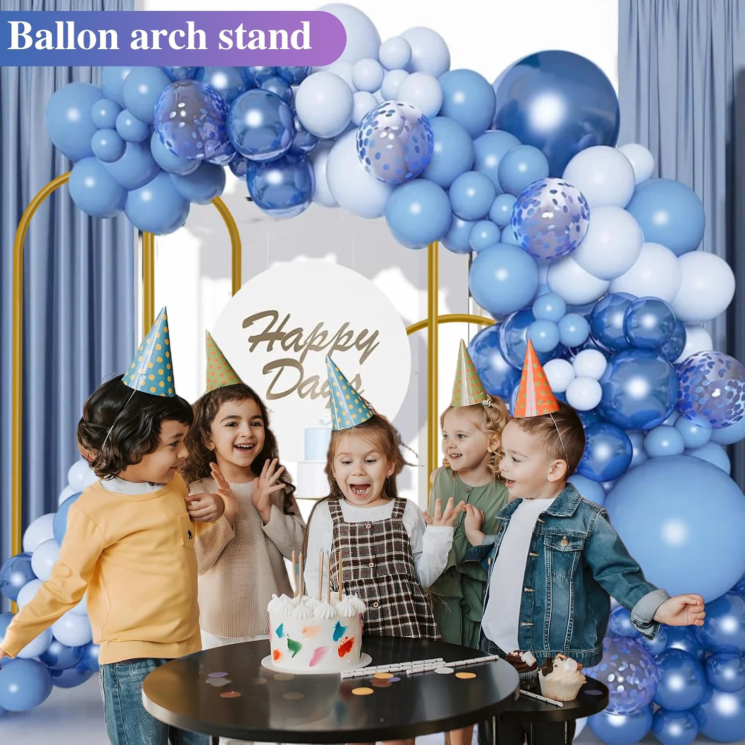HEMMOTOP Metal Arch Backdrop Stand Set of 3