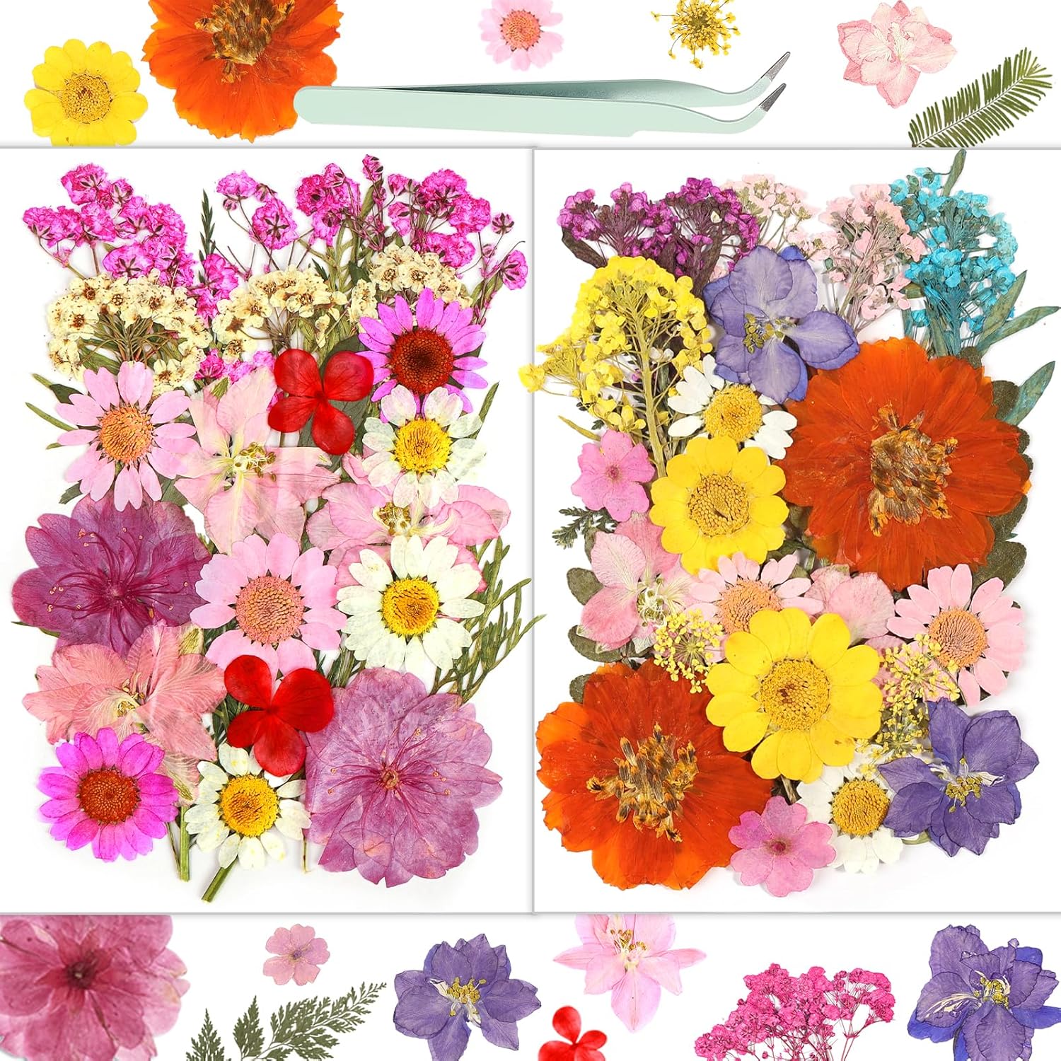 Pink Dried Flowers 58pc Craft Kit for Scrapbook Jewelry