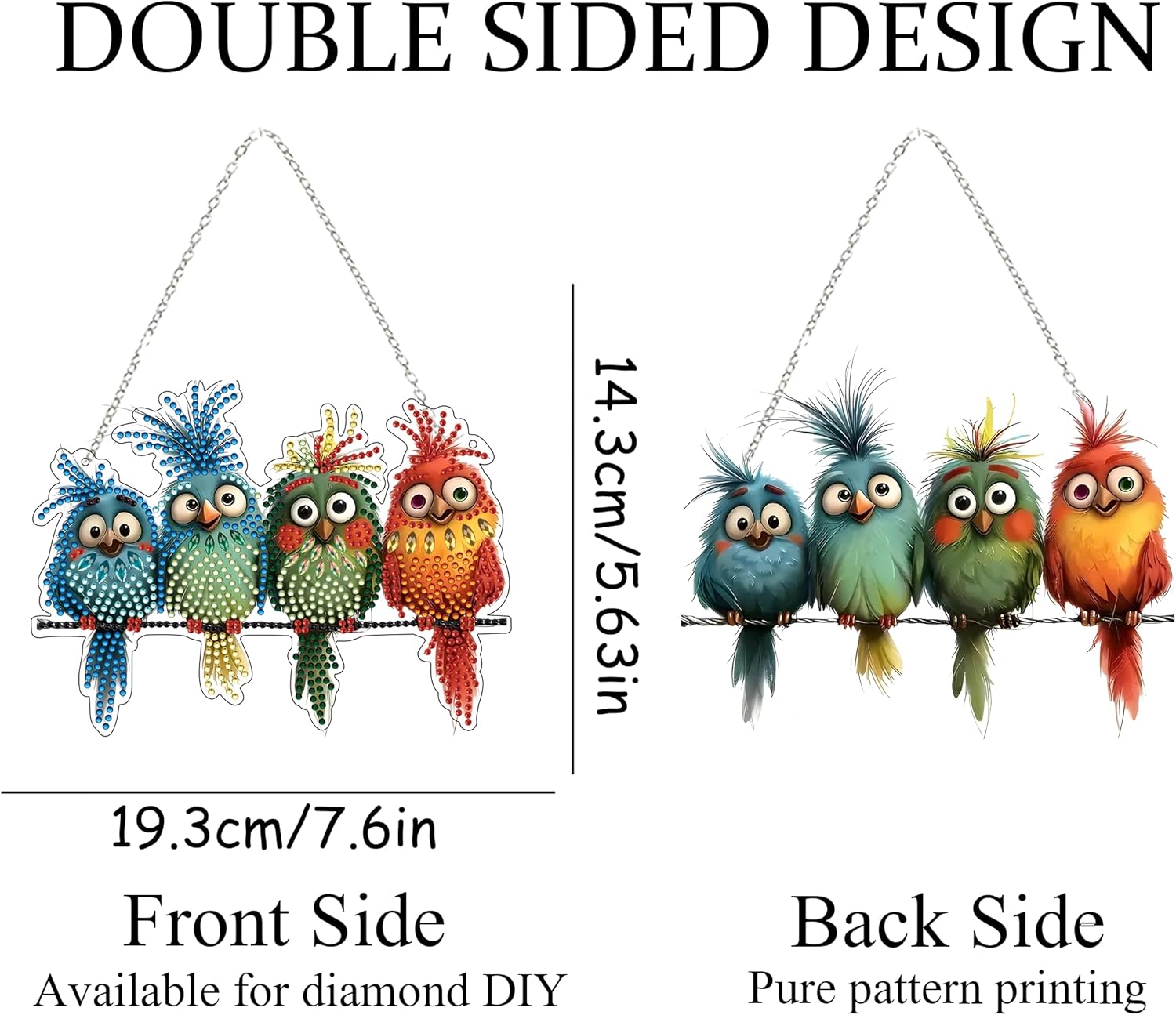 DIY Diamond Art Painting Wreath Kit - Bird Design Double Sided
