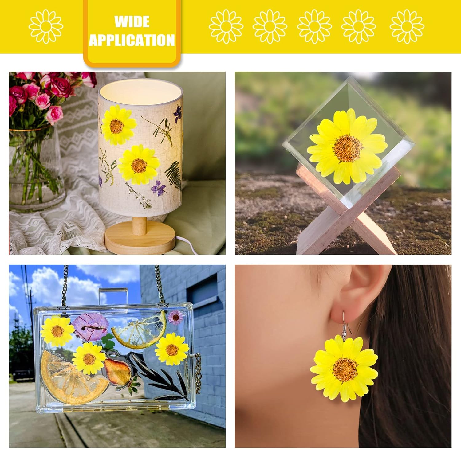 60PCS Yellow Dried Sunflowers for DIY Crafts