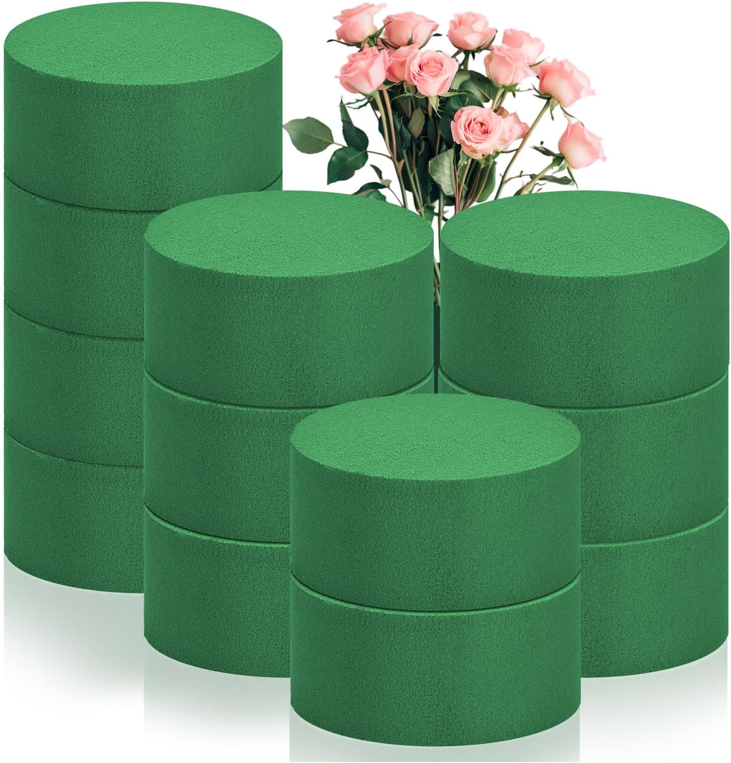 24Pcs 3 Inch Round Floral Foam Blocks for Flowers and Crafts