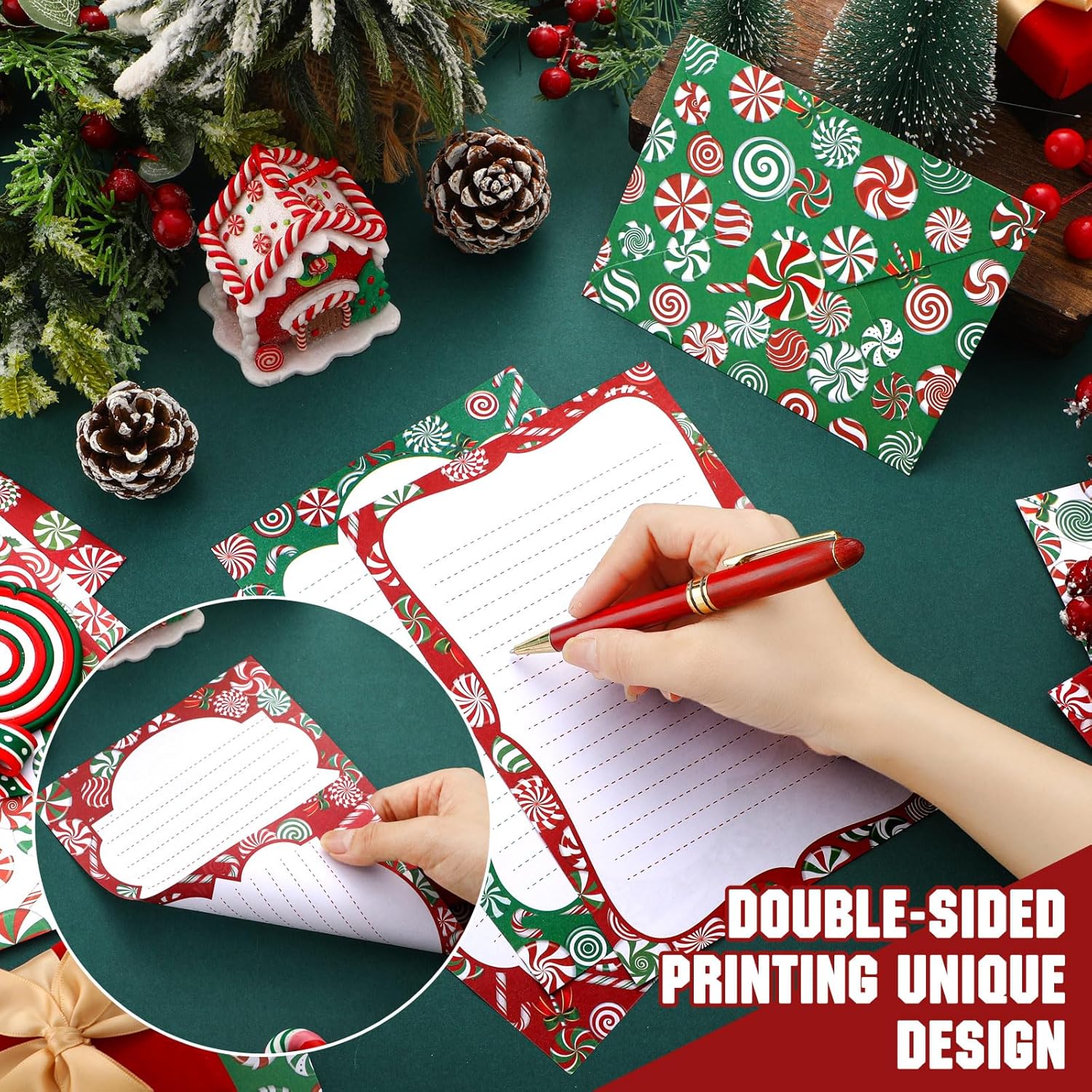 TaoBary 160 Pack Stationery Set with 10 Christmas Candy Designs