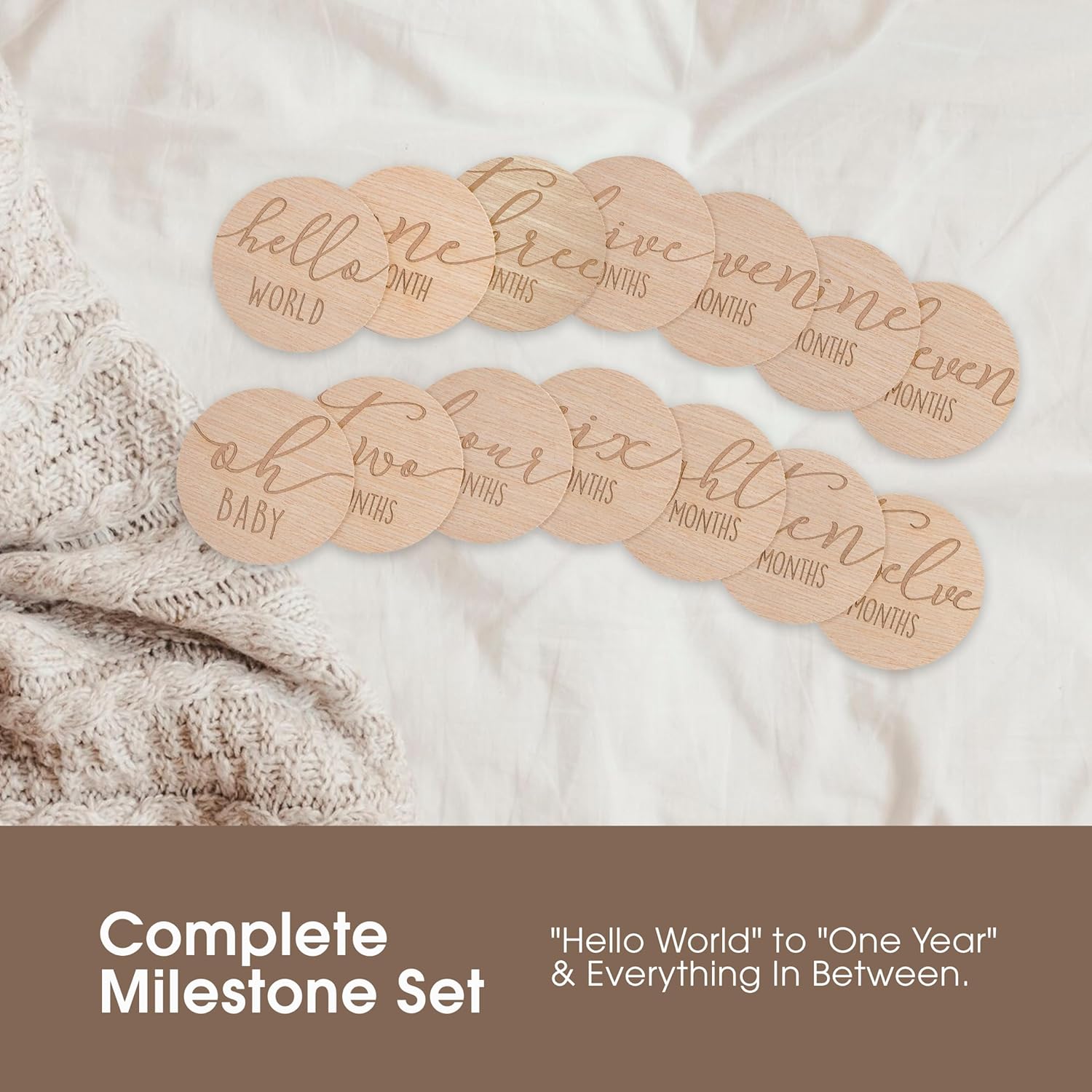 Pearhead Wooden Monthly Milestone Photo Cards