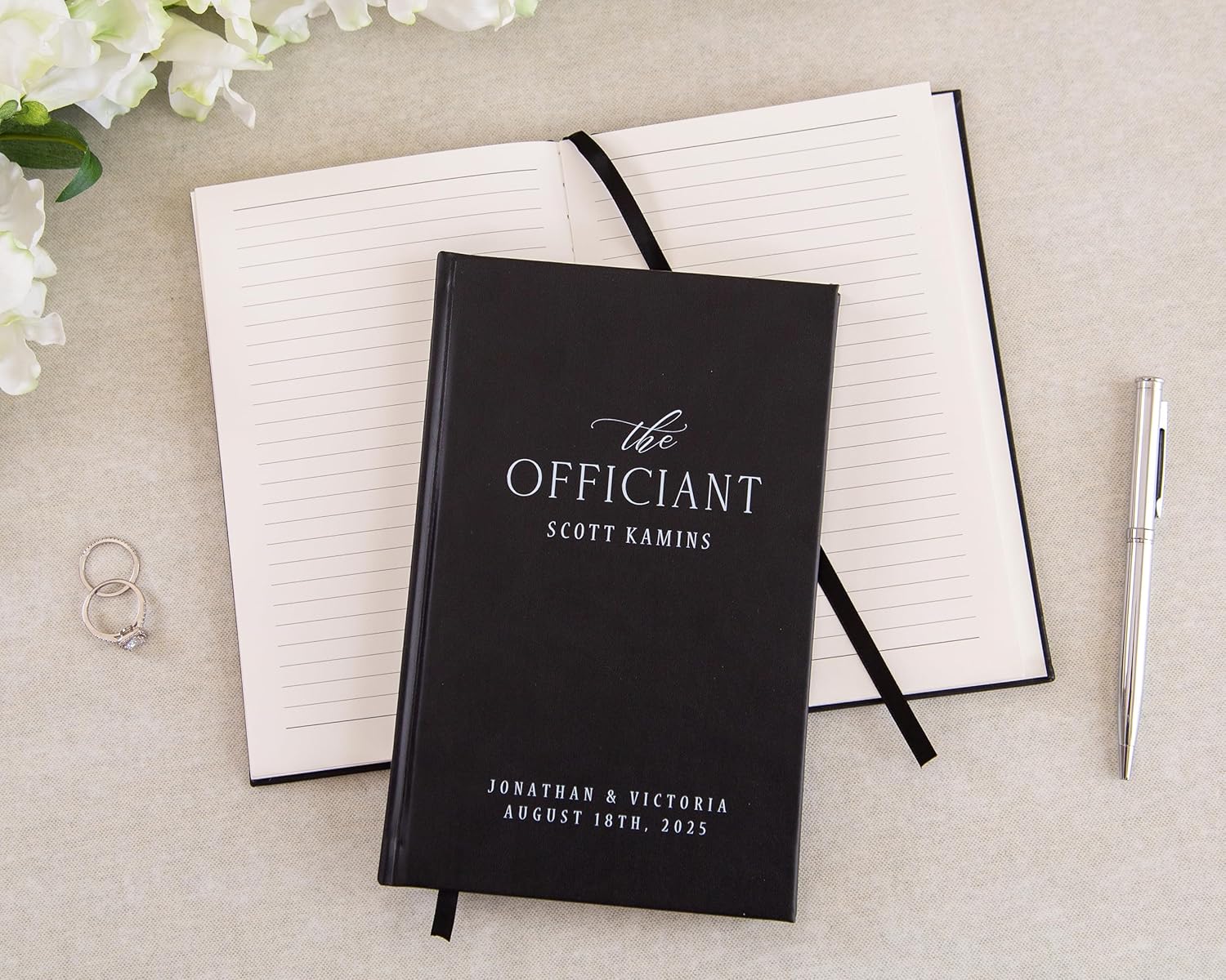 MUUJEE Custom Officiant Book - Personalized Notebook for Ministers and Pastors