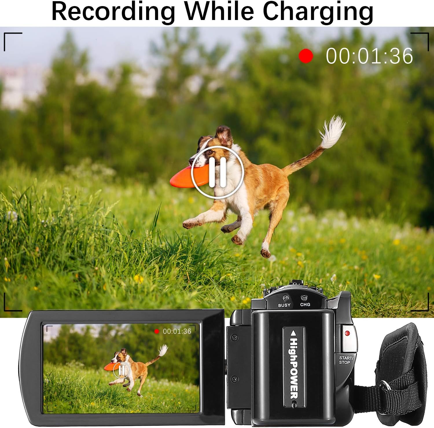 Kimire Full HD 1080P Camcorder with 2 Batteries