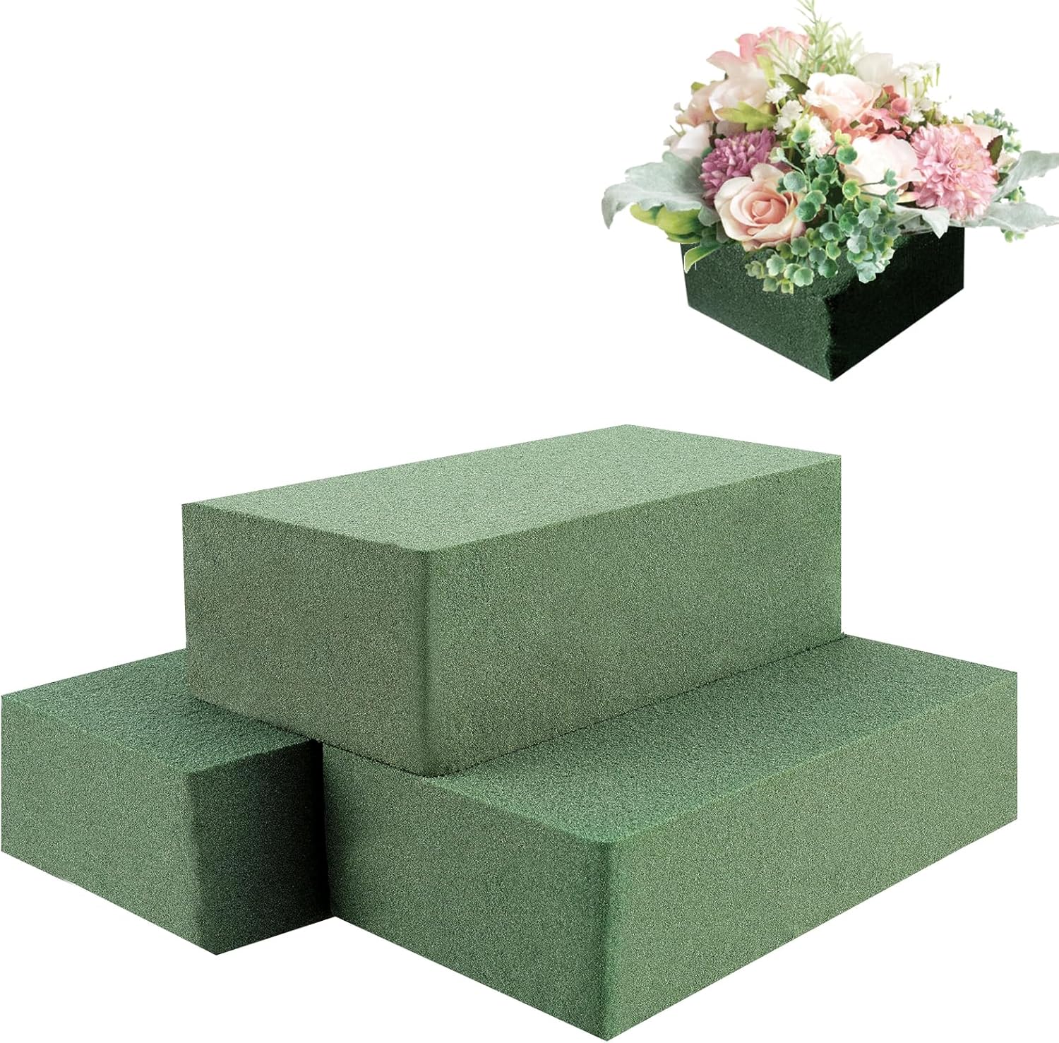 3PCS Floral Foam Blocks for Fresh and Artificial Flower Arrangements