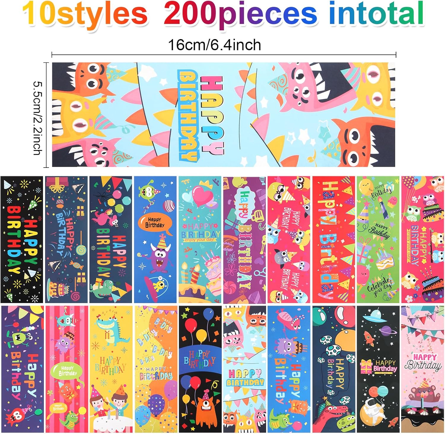 500 Piece Happy Birthday Gift Set with Pencils Bracelets Bookmarks and Stickers