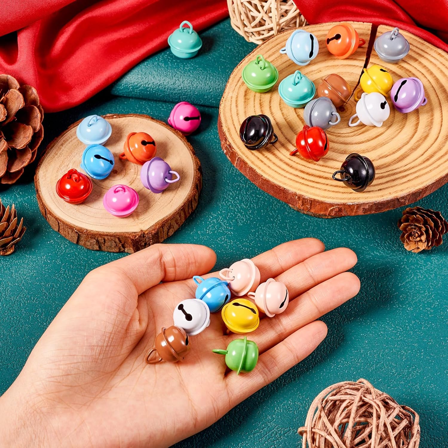 Craftdady 28Pcs Colorful Iron Bell Charms