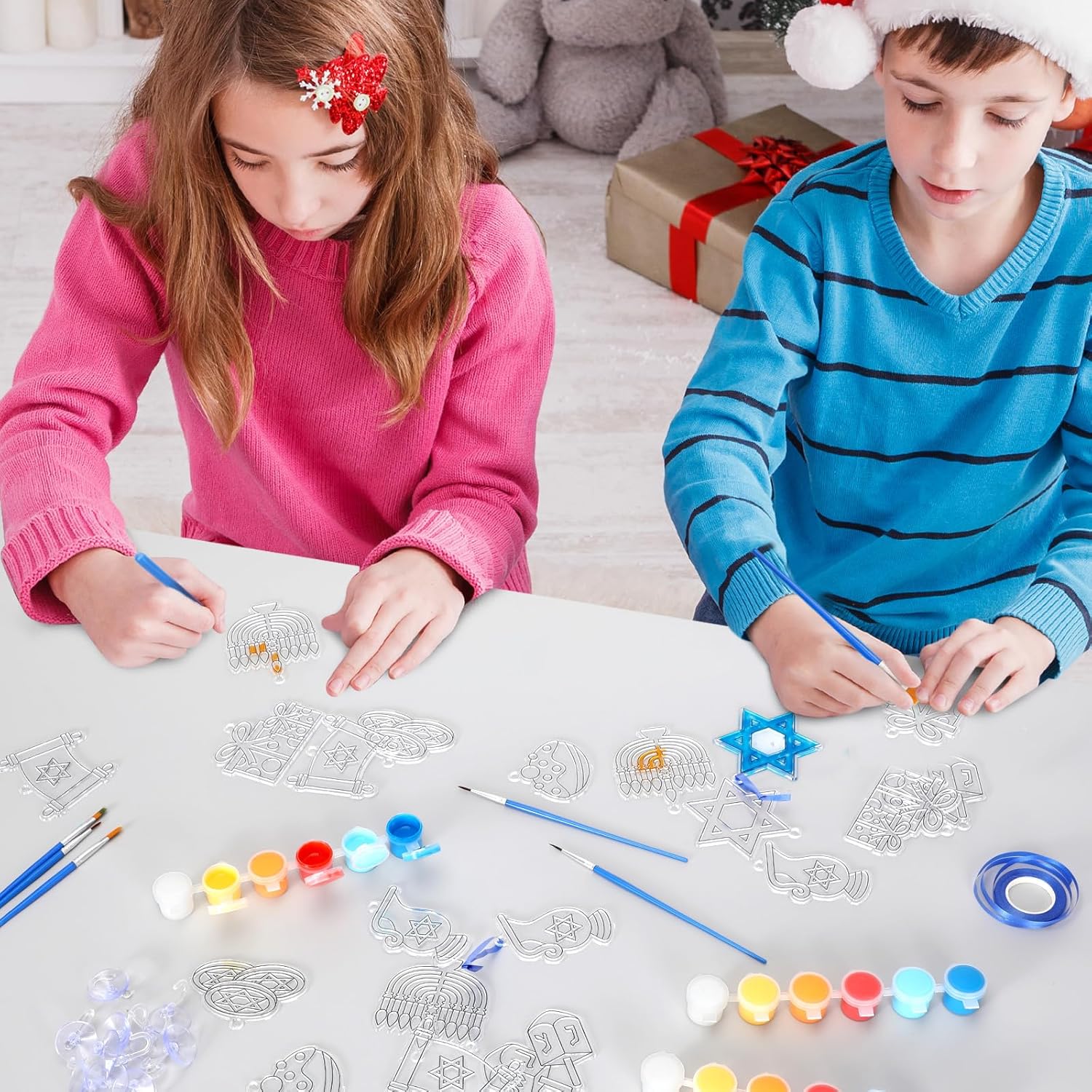 Vansolinne Hanukkah Suncatcher Crafting Kit for Kids