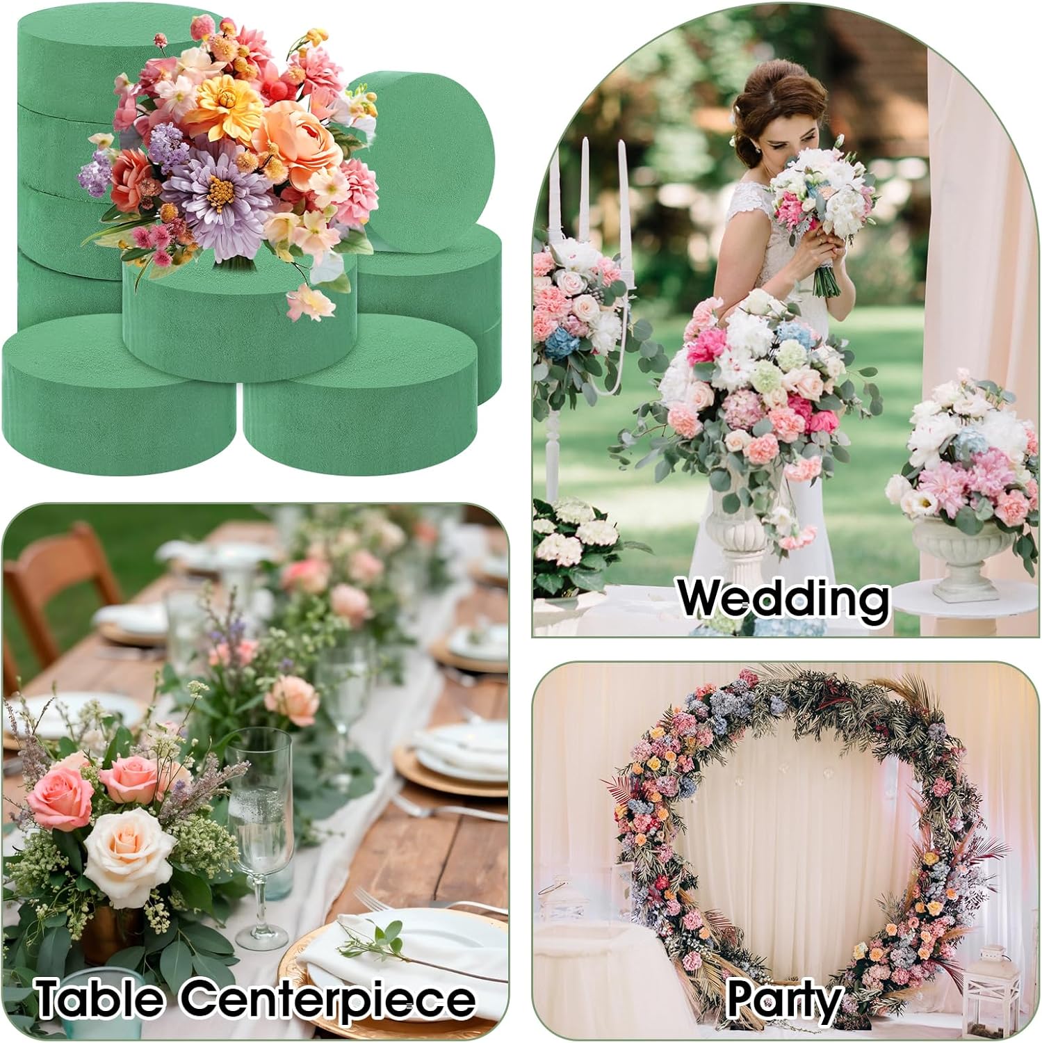 24 Pcs Round Floral Foam Blocks for Florists