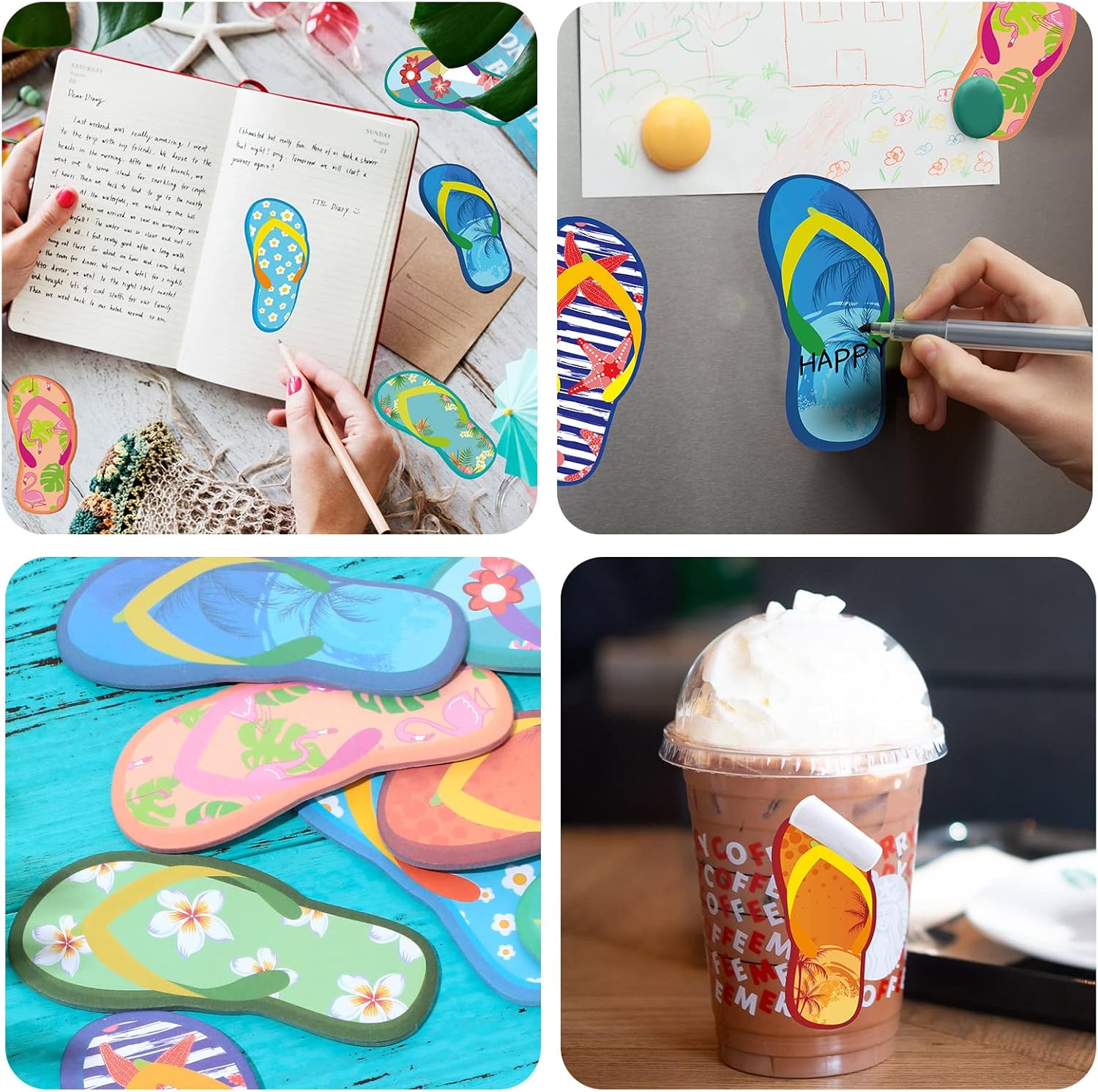 30-Pack Tropical Sticky Notes with 10 Styles