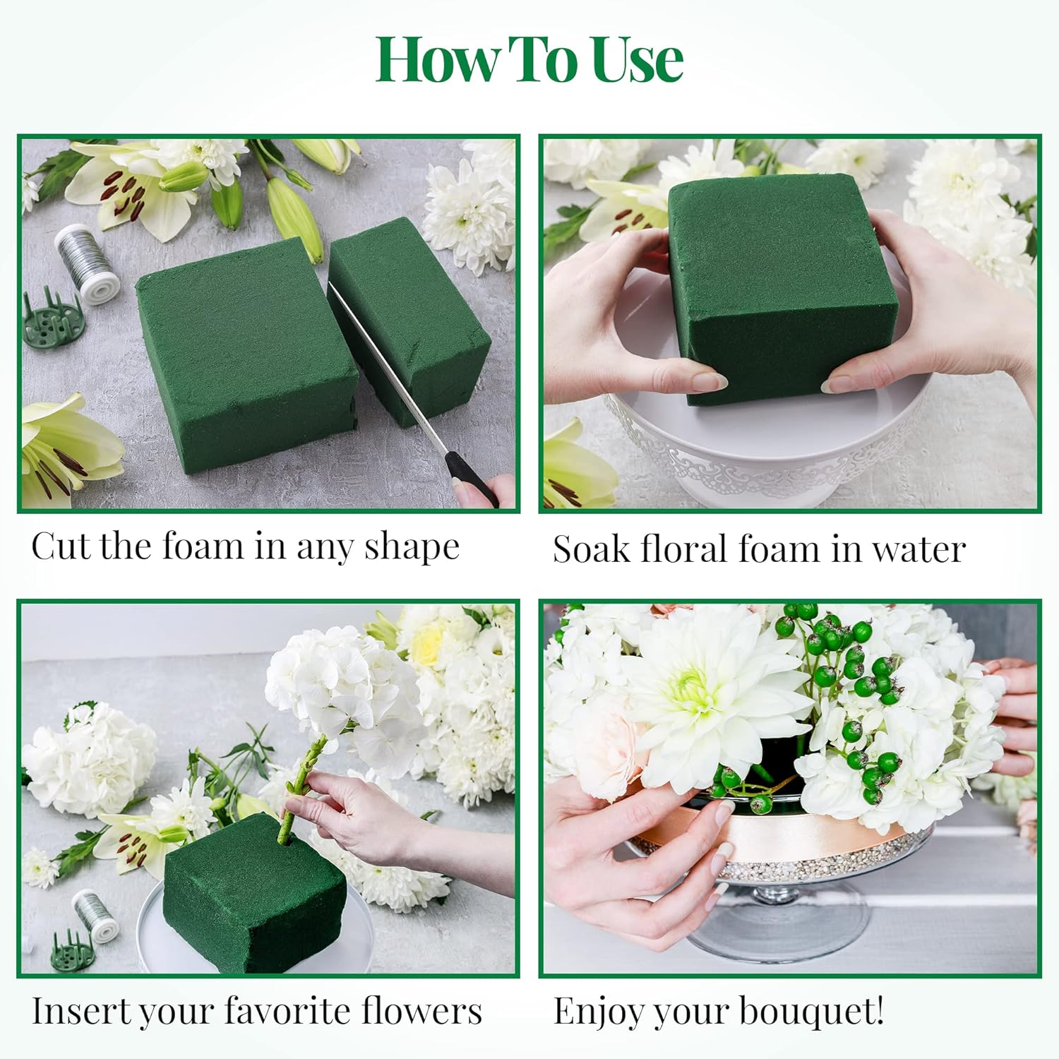 Noe Malu 8 Pcs Floral Foam Blocks for Floral Arrangements
