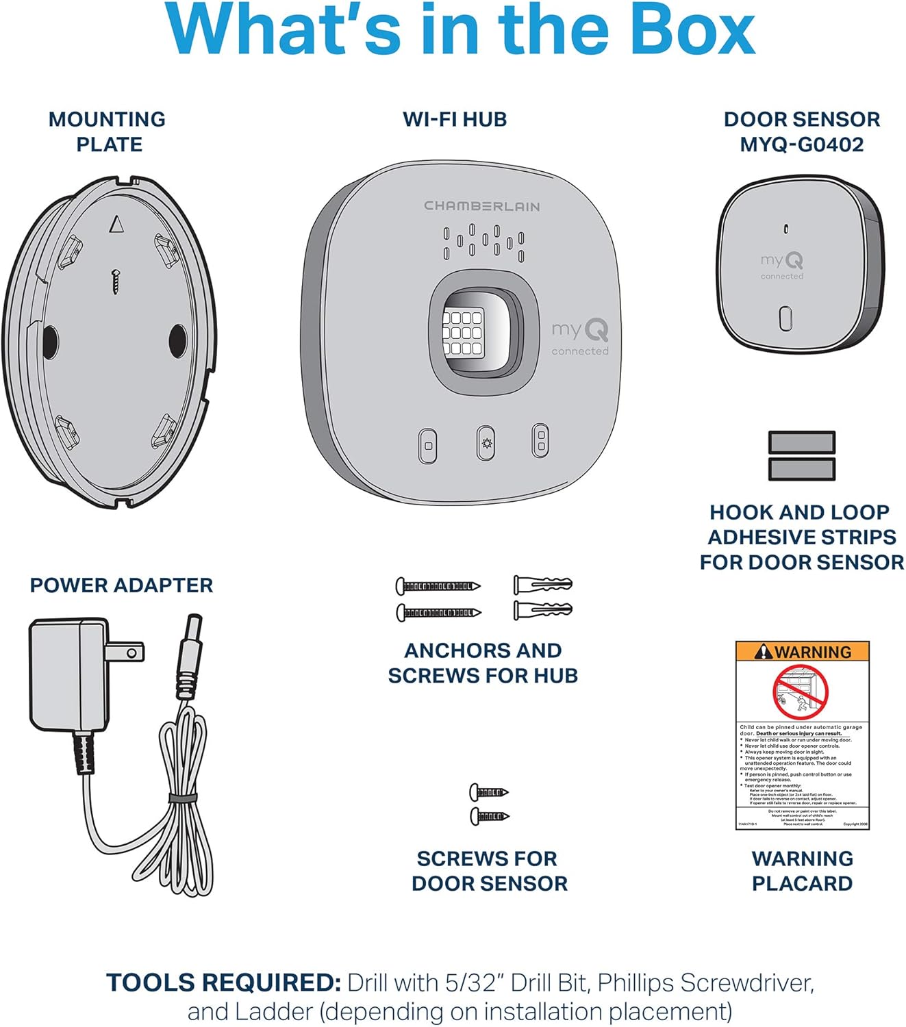 CHAMBERLAIN Smart Garage Control Wireless Hub and Sensor with Wifi Bluetooth for Garage Door