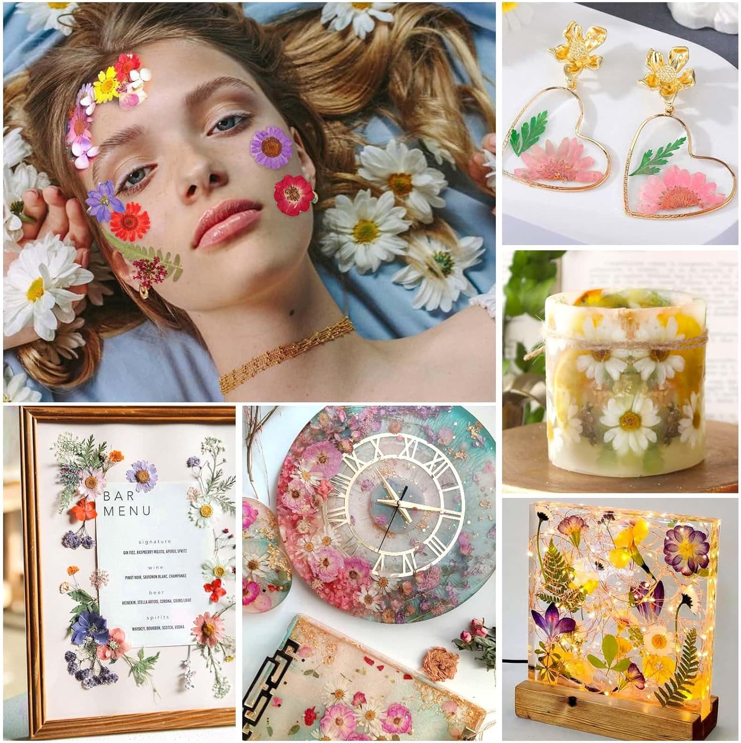 160 Pcs Dried Flowers Pressed Real Flowers for Resin Crafts