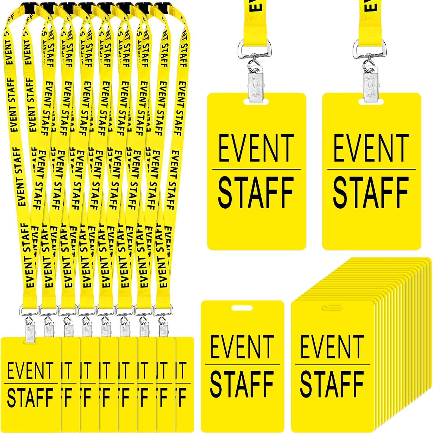 Qilery 50 Set Lanyards with PVC Cards for Events