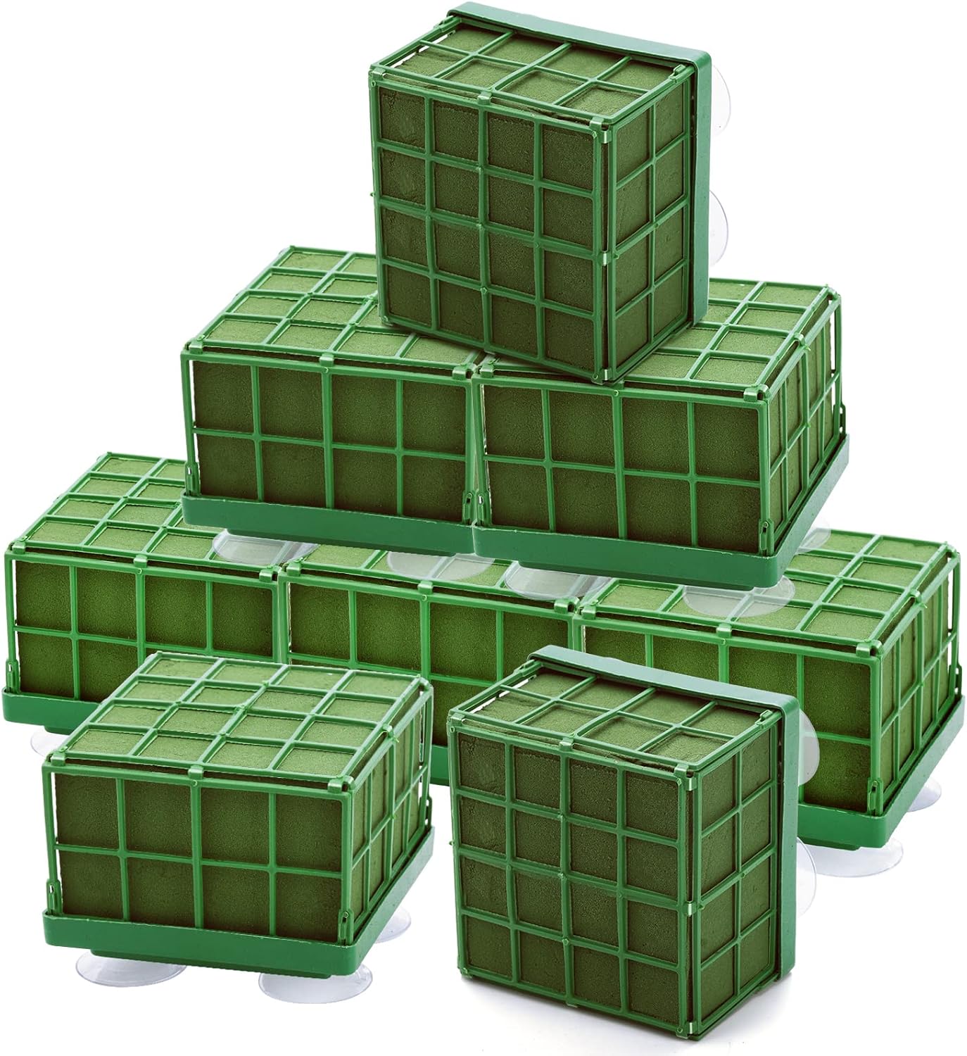 Lyellfe 8 Pack Square Floral Foam Cage with Suction Cup