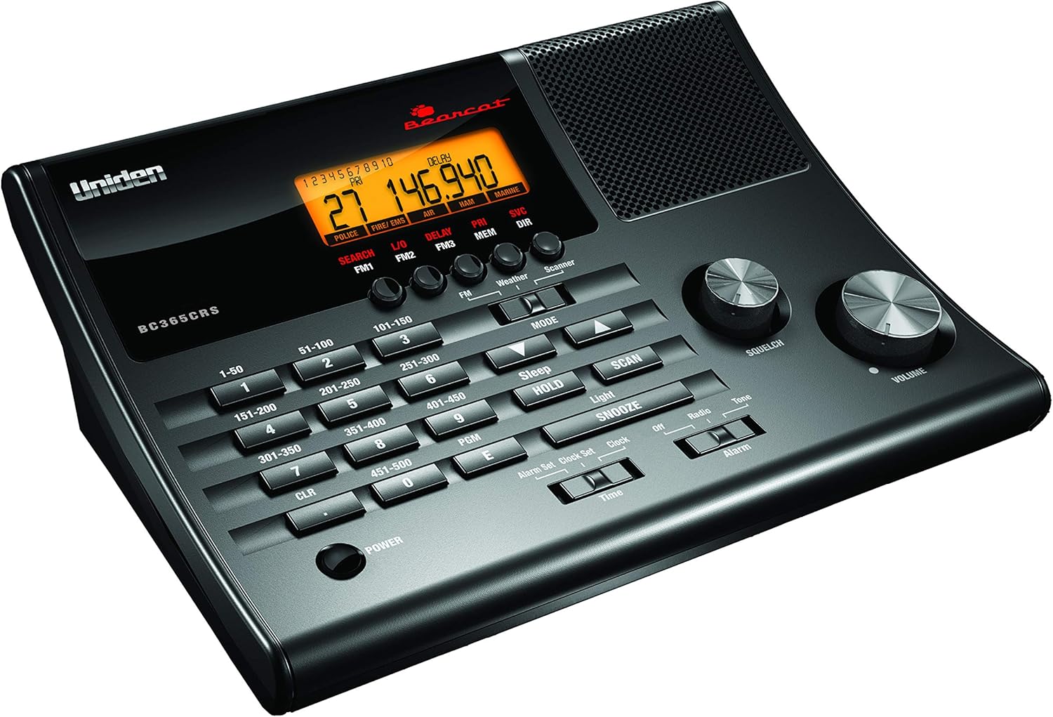 Uniden BC365CRS 500 Channel Scanner with Alarm Clock and FM Radio